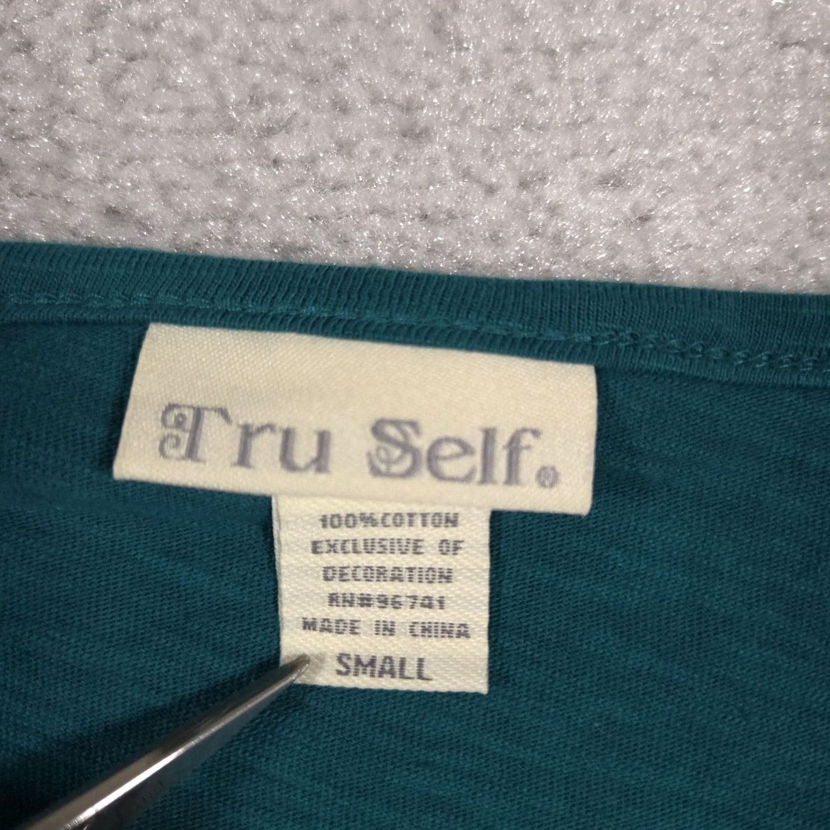Altea Tru Self Shirt Womens Small Teal Blue Beaded Embellished Neck Short Sleeve Top Size S / US 4 / IT 40 - 6 Thumbnail