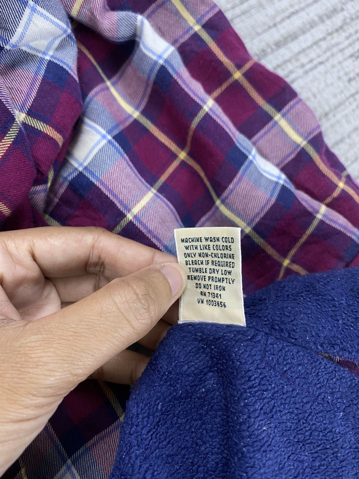 Japanese Brand × L.L. Bean × Vintage Vintage L.L Bean Men’s Fleece Linen Plaid Button Shirt Size US M / EU 48-50 / 2 - 11 Thumbnail