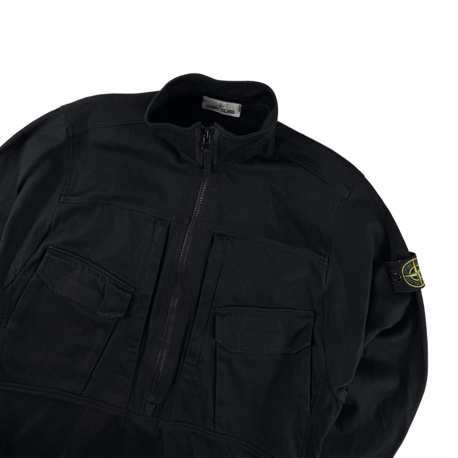 Stone Island Stone Island Black 1/4 Zip Smock Jacket Black Medium Size US M / EU 48-50 / 2 - 2 Thumbnail