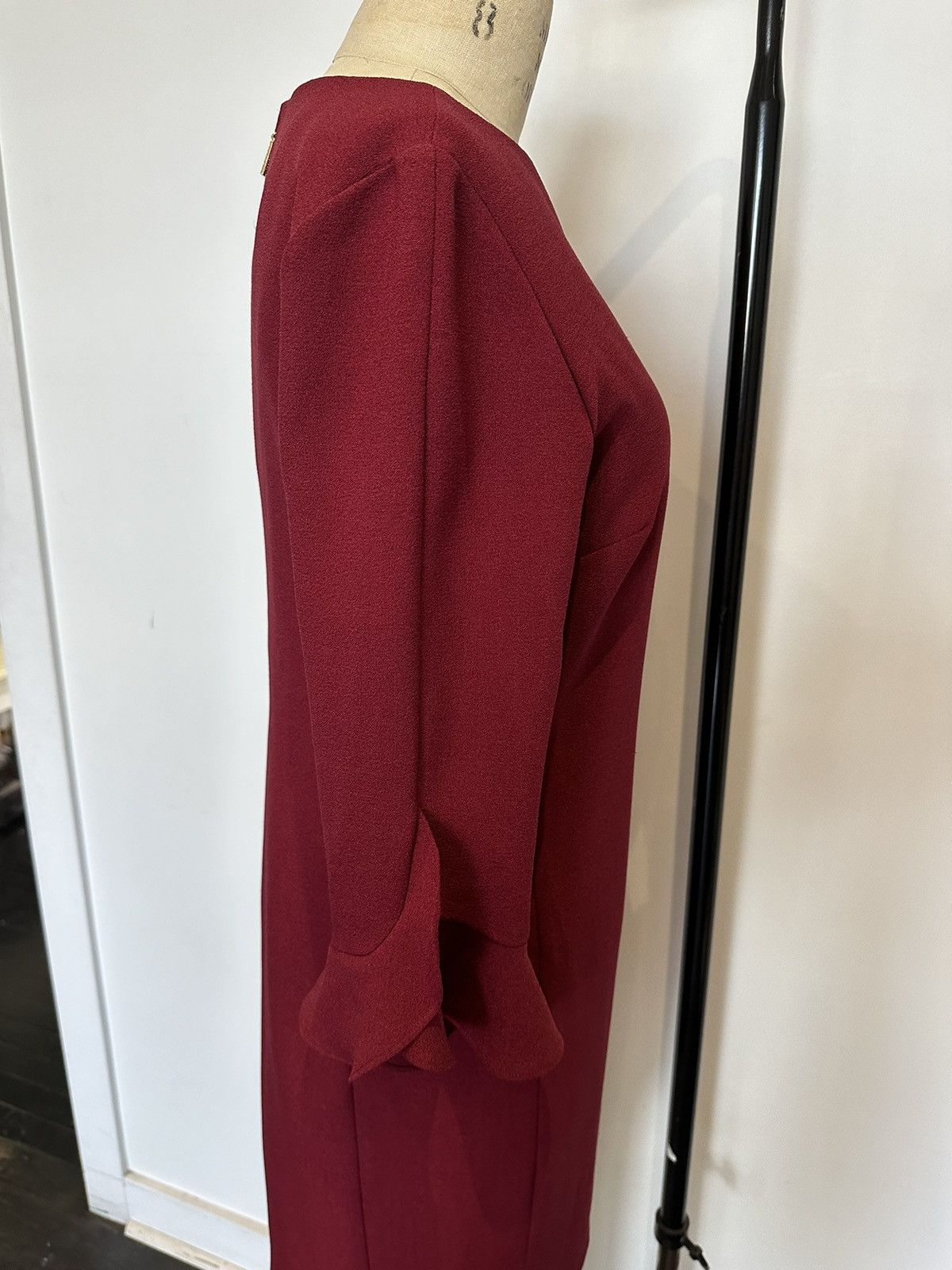 Karl Lagerfeld KARL LAGERFELD PARIS Wine Red Dress Size L / US 10 / IT 46 - 7 Thumbnail