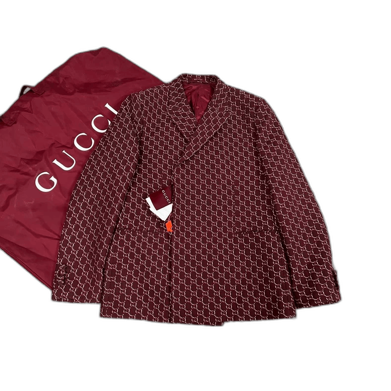 Gucci Gucci Wool Blazer with Double G Print Size L / US 10 / IT 46 - 1 Thumbnail