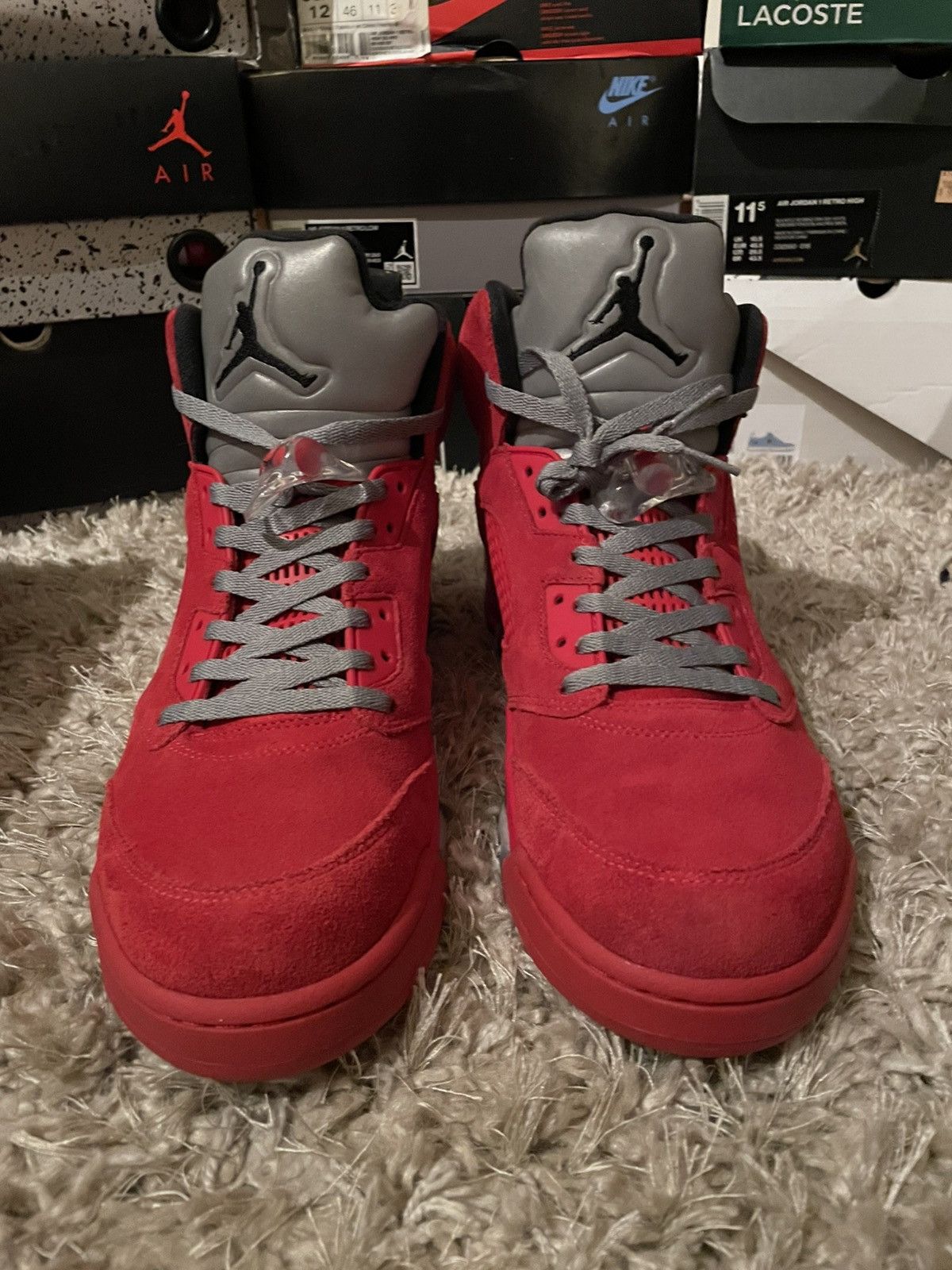 Jordan Brand Jordan 5 Red Suede Size US 13 / EU 46 - 4 Thumbnail