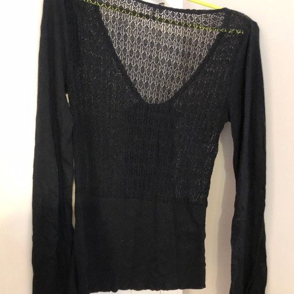 Free People Free People Black Crochet Ruffle Button Sweater L Size L / US 10 / IT 46 - 7 Thumbnail