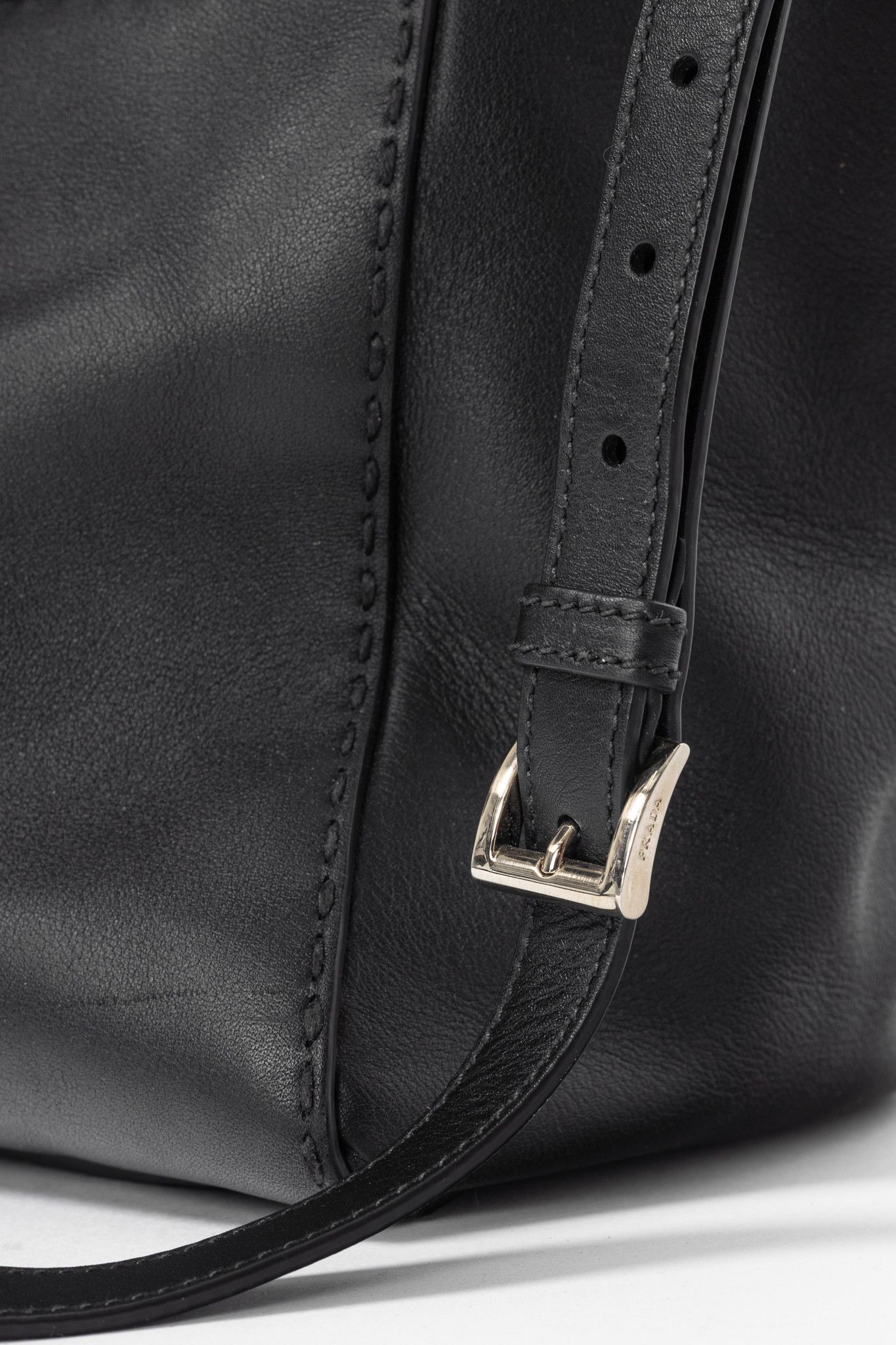 Prada Prada Black Hand Stitched Calfskin Leather Tote Size ONE SIZE - 8 Thumbnail