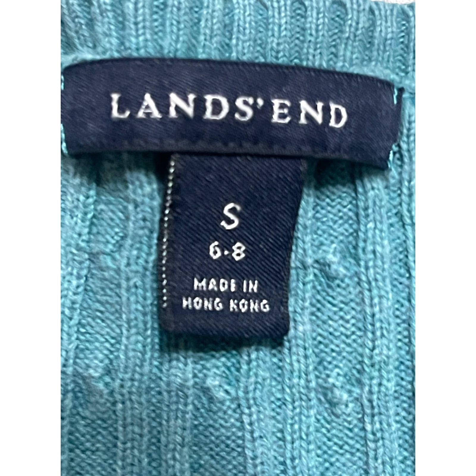 Lands' End Lands' End Sweater Women's Size Small Blue/Green Pullover V-neck Knit Regular Casual Vintage Not N/A Size S / US 4 / IT 40 - 6 Thumbnail