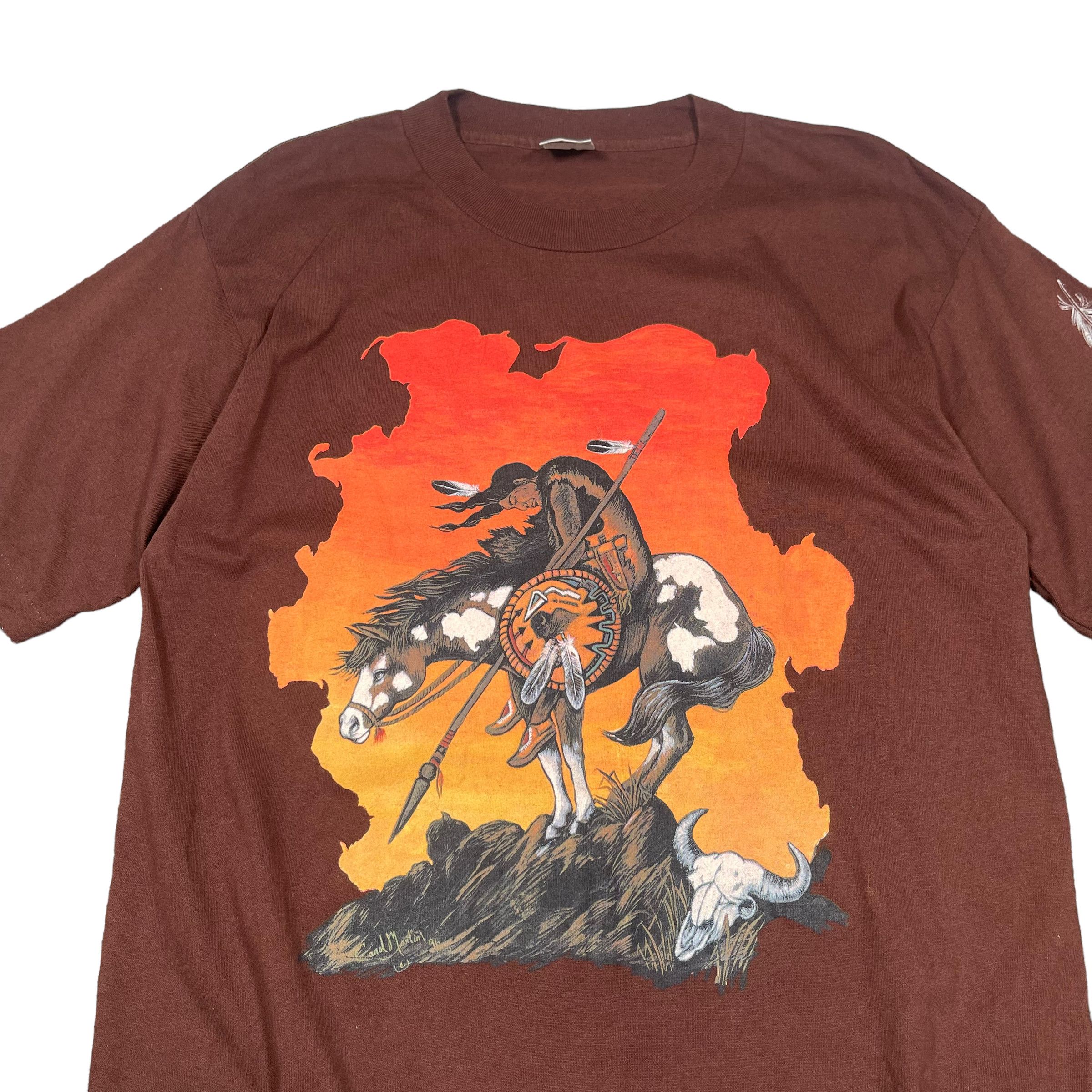 Native × Vintage Vintage 1996s Red Indian Oklahoma Carol Martin T Shirt Size US L / EU 52-54 / 3 - 2 Thumbnail