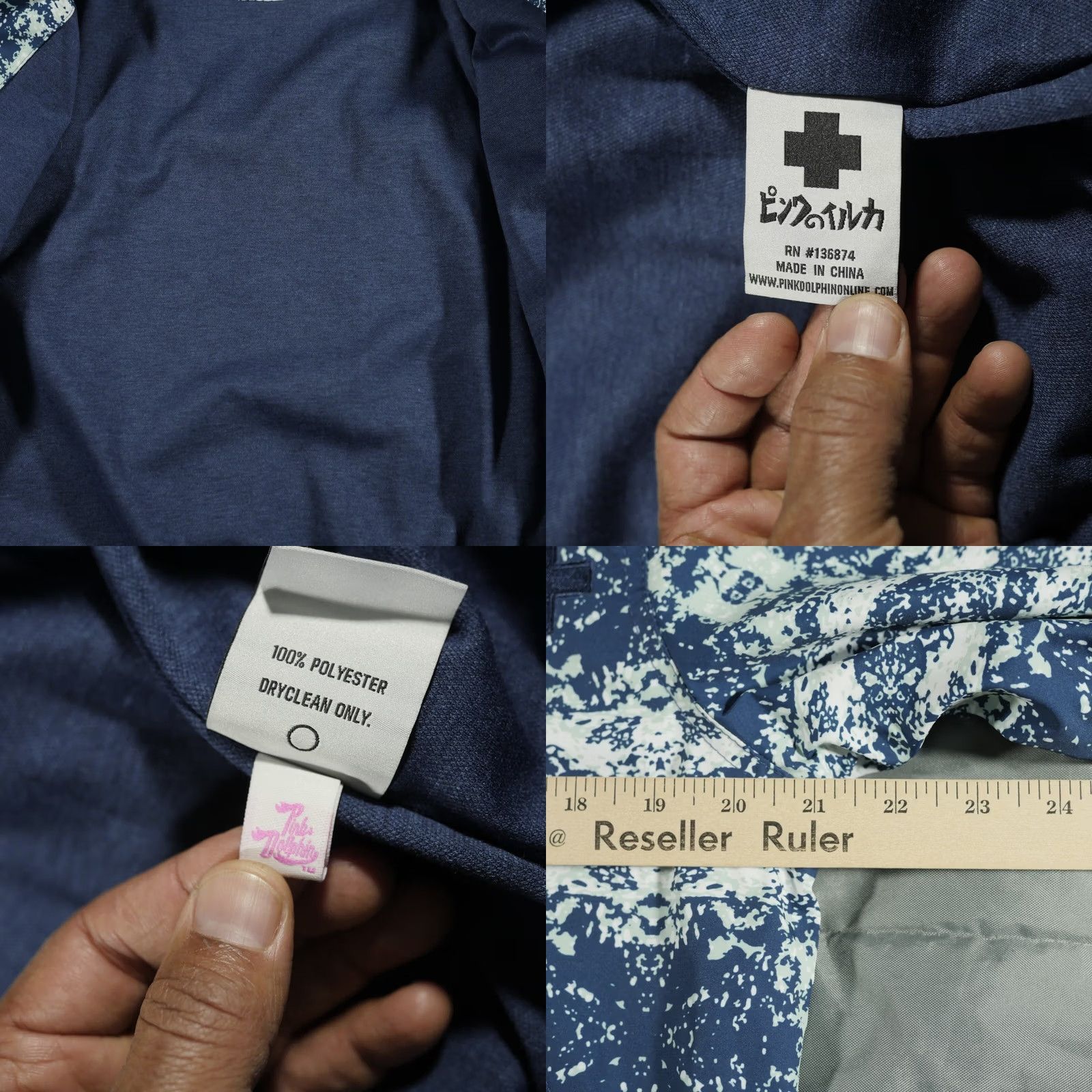 Pinko Pink Dolphin Jacket Mens Medium Blue White Bomber Varsity Snaps Letterman Jacket Size US M / EU 48-50 / 2 - 8 Thumbnail