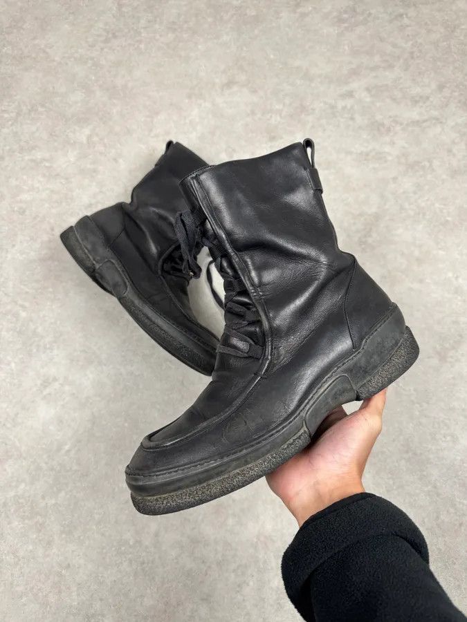 Gucci 2000s Gucci Black Leather Lace-up Boots Size US 7.5 / EU 40-41 - 1 Thumbnail