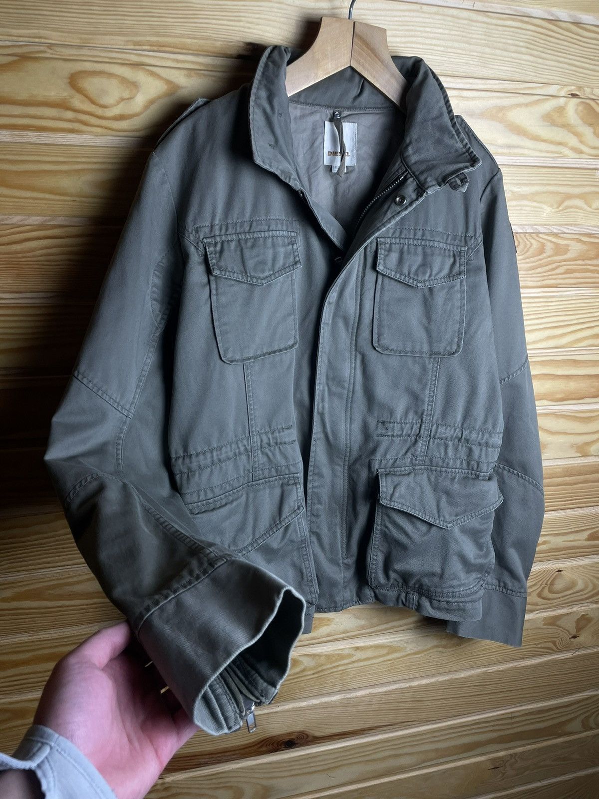 Diesel × Vintage Vintage Diesel Cargo Jacket Haki Size L Size US L / EU 52-54 / 3 - 2 Thumbnail