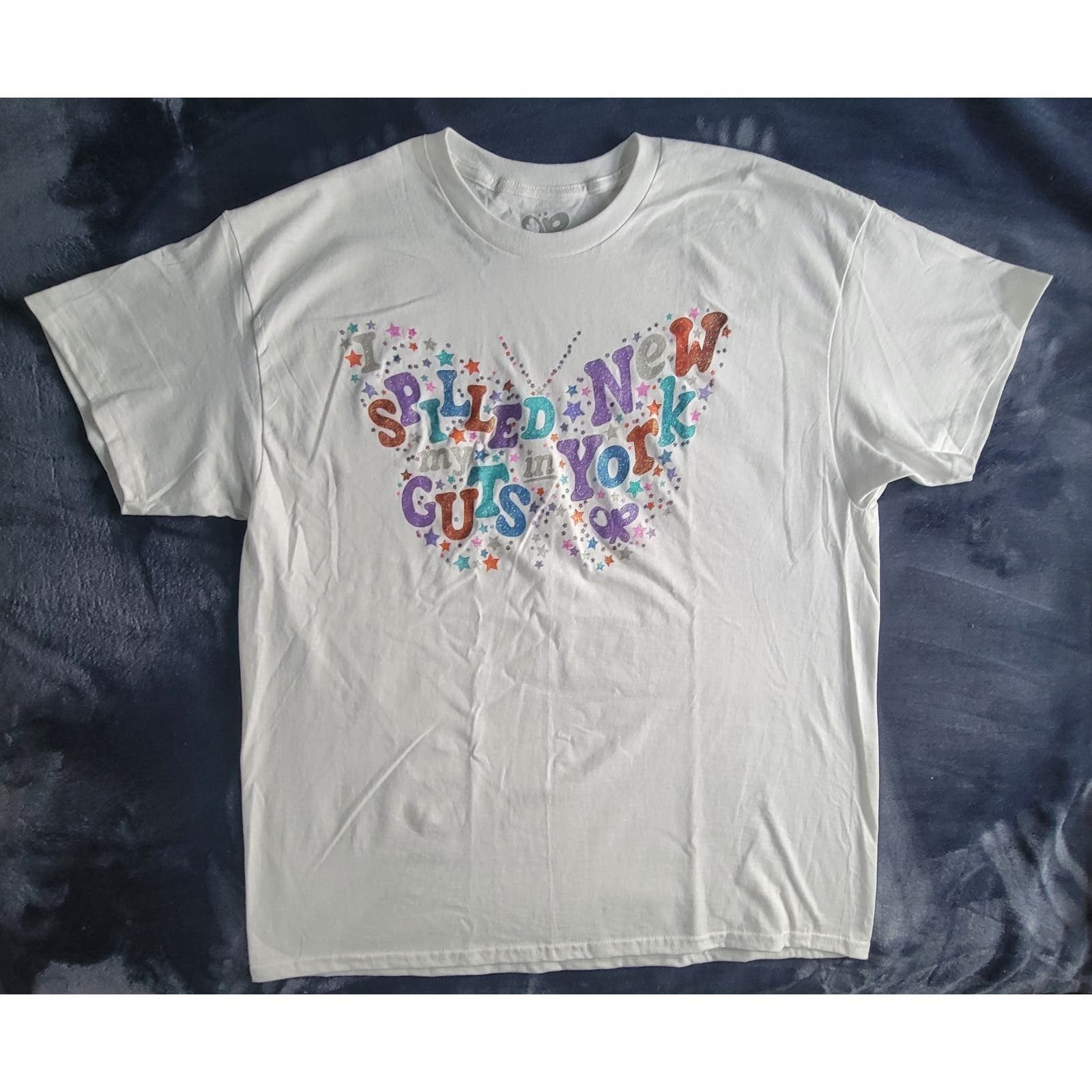 image of Gildan Olivia Rodrigo I Spilled My Guts In Ny Shirt Guts World Tour in White, Men's (Size XL)