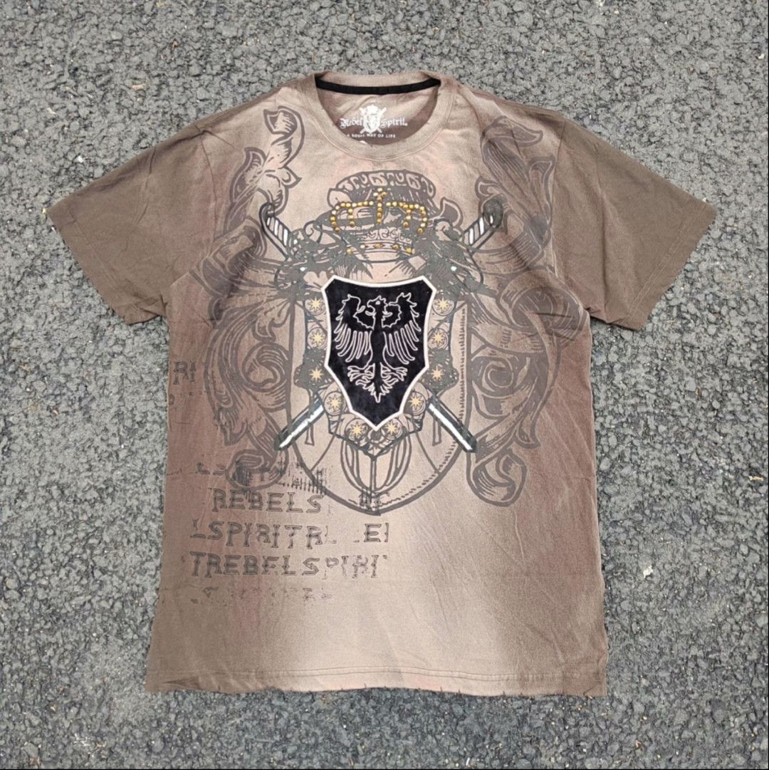 Affliction rebel spirit affliction style grunge tshirt Size US XXL / EU 58 / 5 - 1 Thumbnail