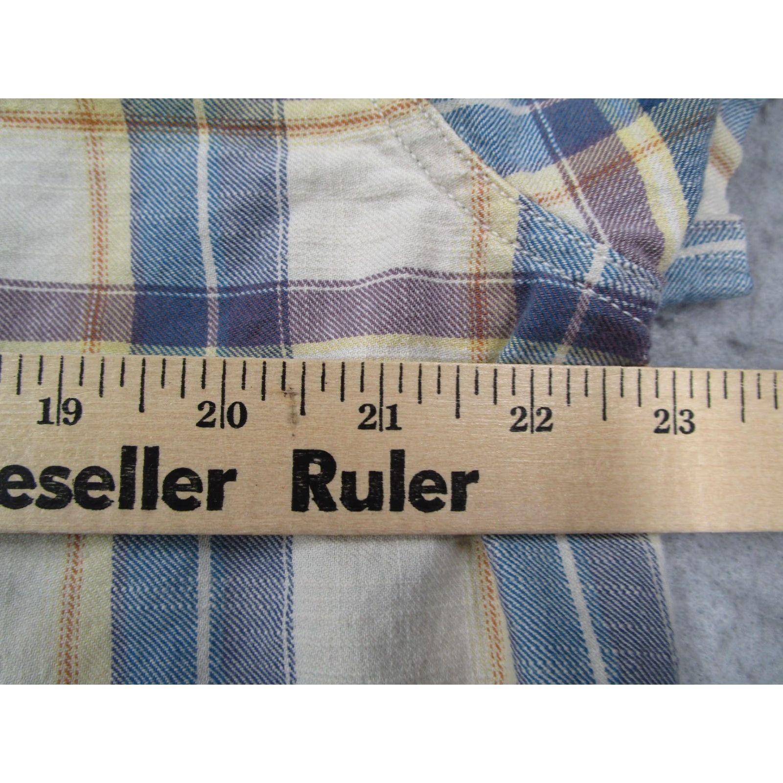 Lucky Brand Lucky Brand Men's XL Blue Plaid Western Snap Front Short Sleeve Shirt 7MD41213 Size US XL / EU 56 / 4 - 7 Thumbnail