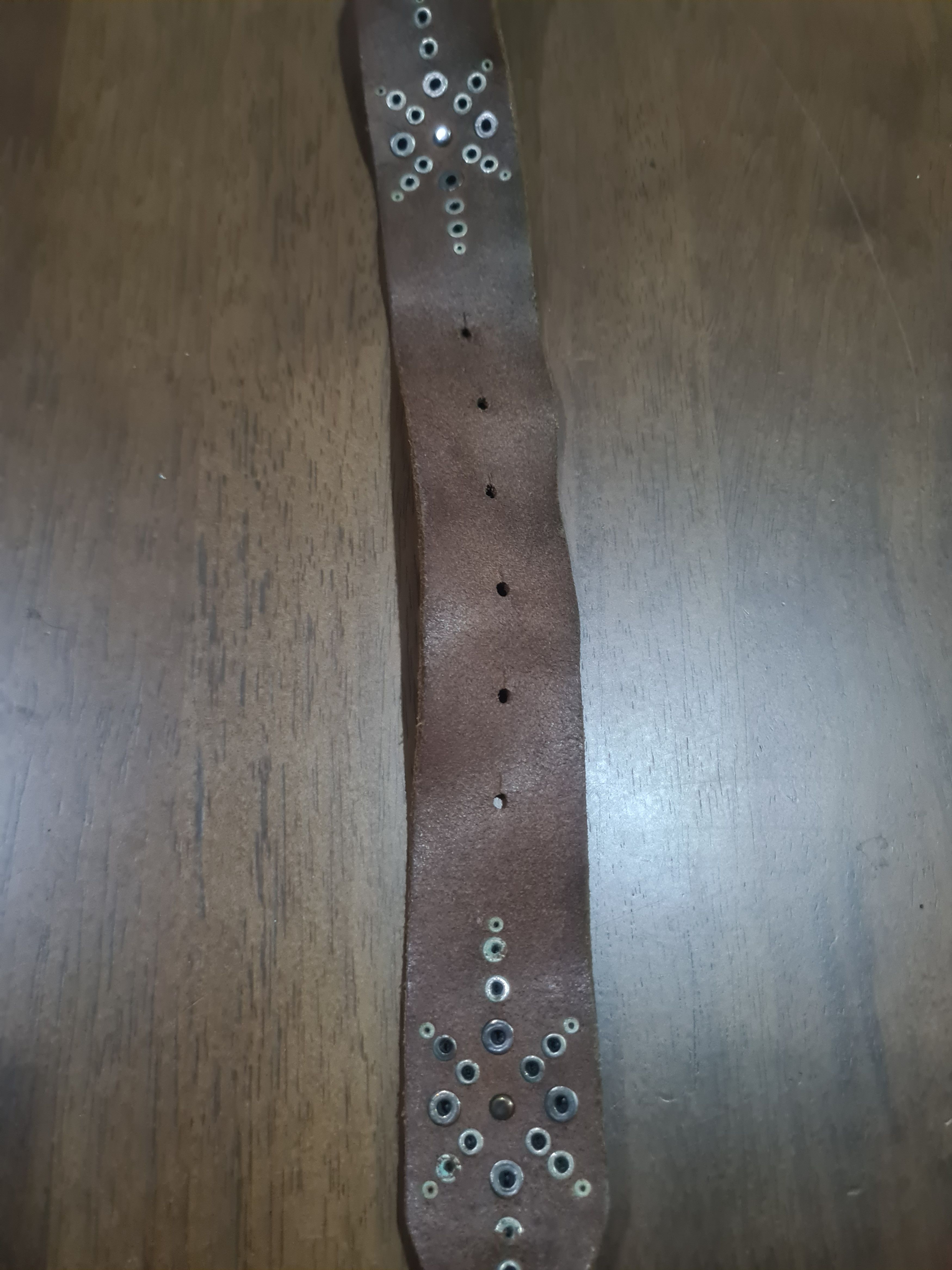 Hollywood Trading Company Custommade black studded leather belt Size 30 - 8 Thumbnail