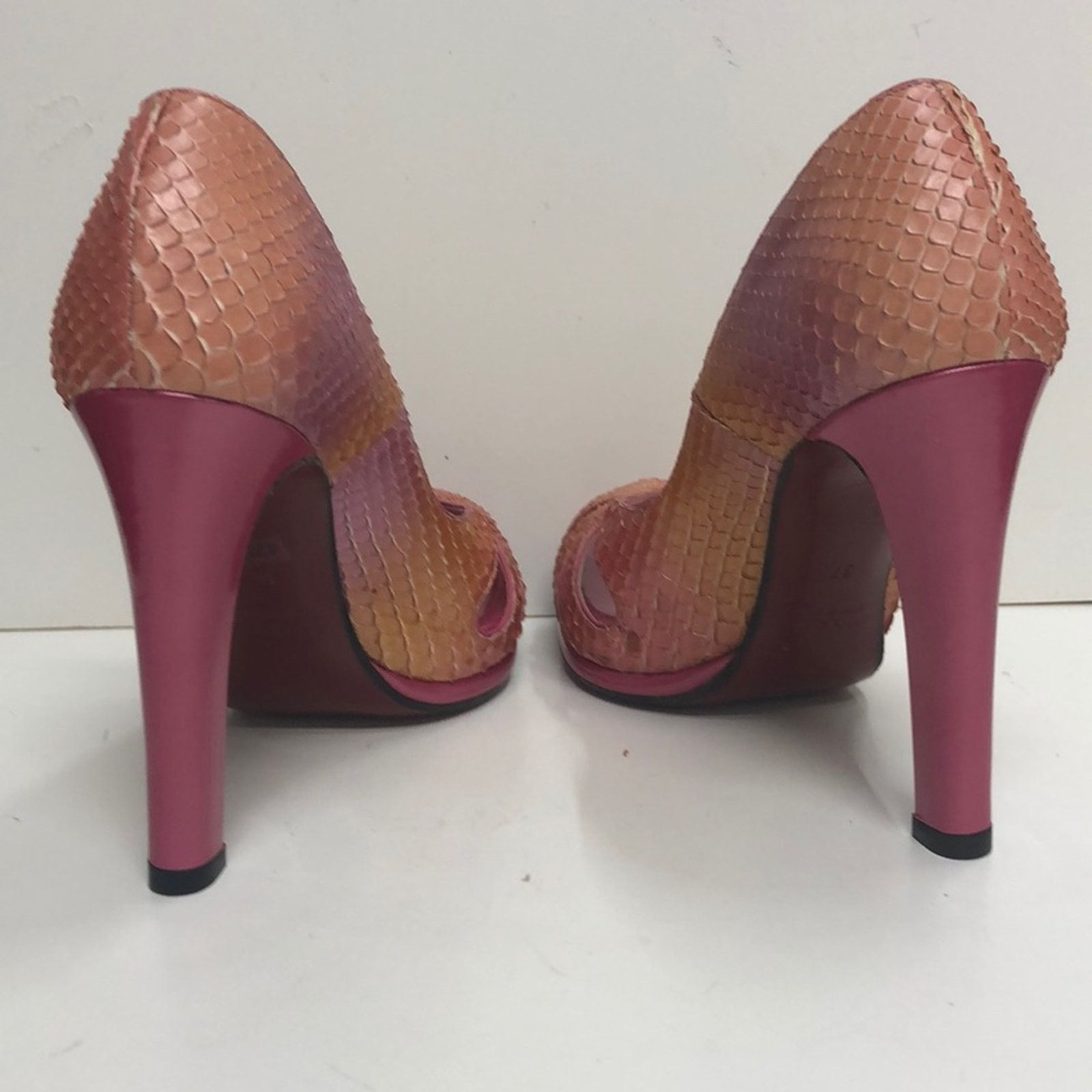 & Other Stories Francesco Sacco Made in Italy Pink Python Platform Size US 7 / IT 37 - 4 Thumbnail