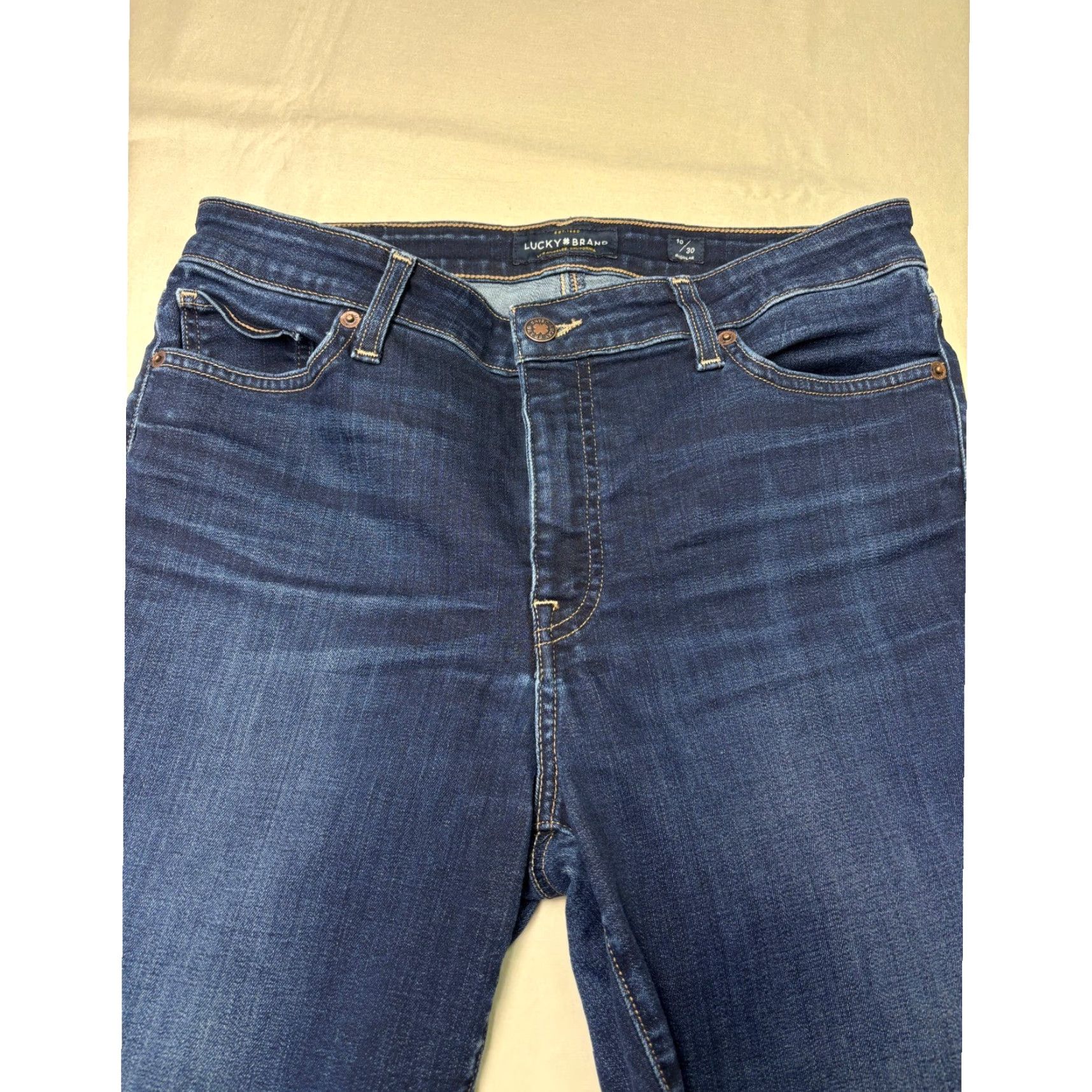 Lucky Brand Lucky Brand Jeans Women 31 30 Dark Wash Straight Leg Denim Premium Orta Stretch 5-Pocket Logo Patch Size 24" / US 00 / IT 34 - 2 Thumbnail