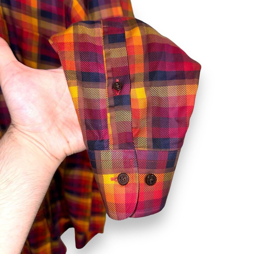 Robert Talbott Robert Talbott Red & Orange Check Button Down Shirt Size M Size US M / EU 48-50 / 2 - 6 Thumbnail