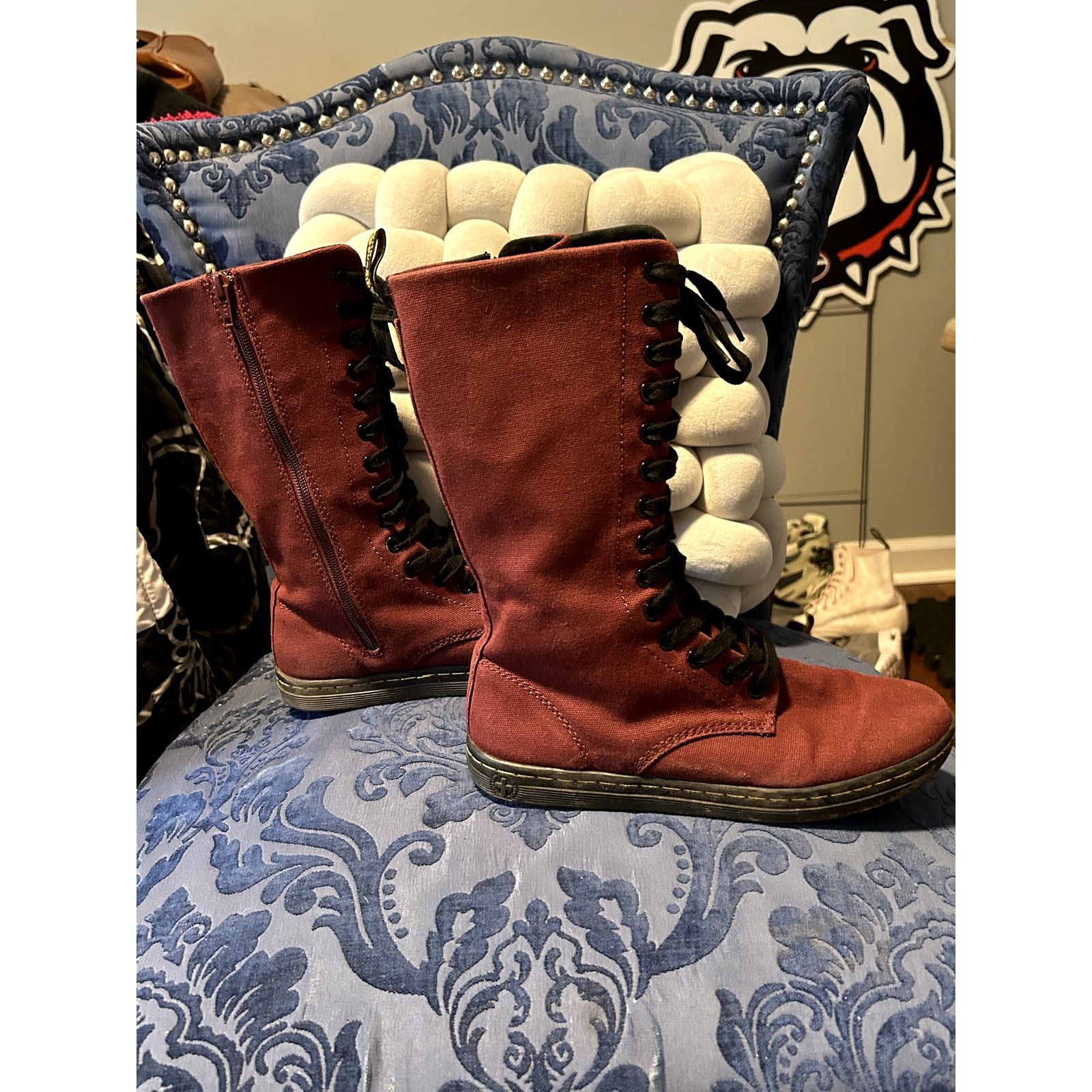 Dr. Martens Dr Martens Burgundy Battersea Knee High Canvas Size 7/EU 38 Size US 7 / IT 37 - 2 Thumbnail