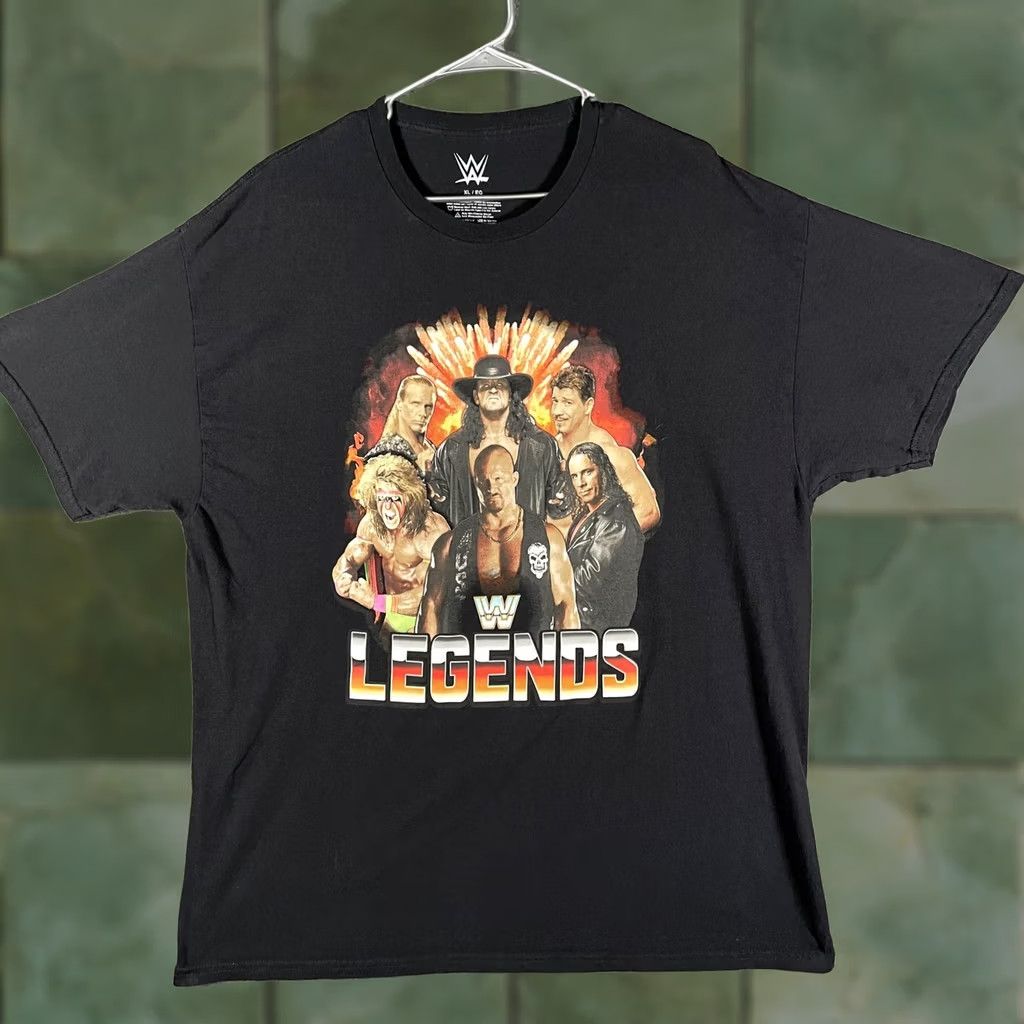 Vintage WWE Legends Shirt Mens XL Black Wrestling Graphic Tee Superstars Wrestlers Size US XL / EU 56 / 4 - 1 Thumbnail