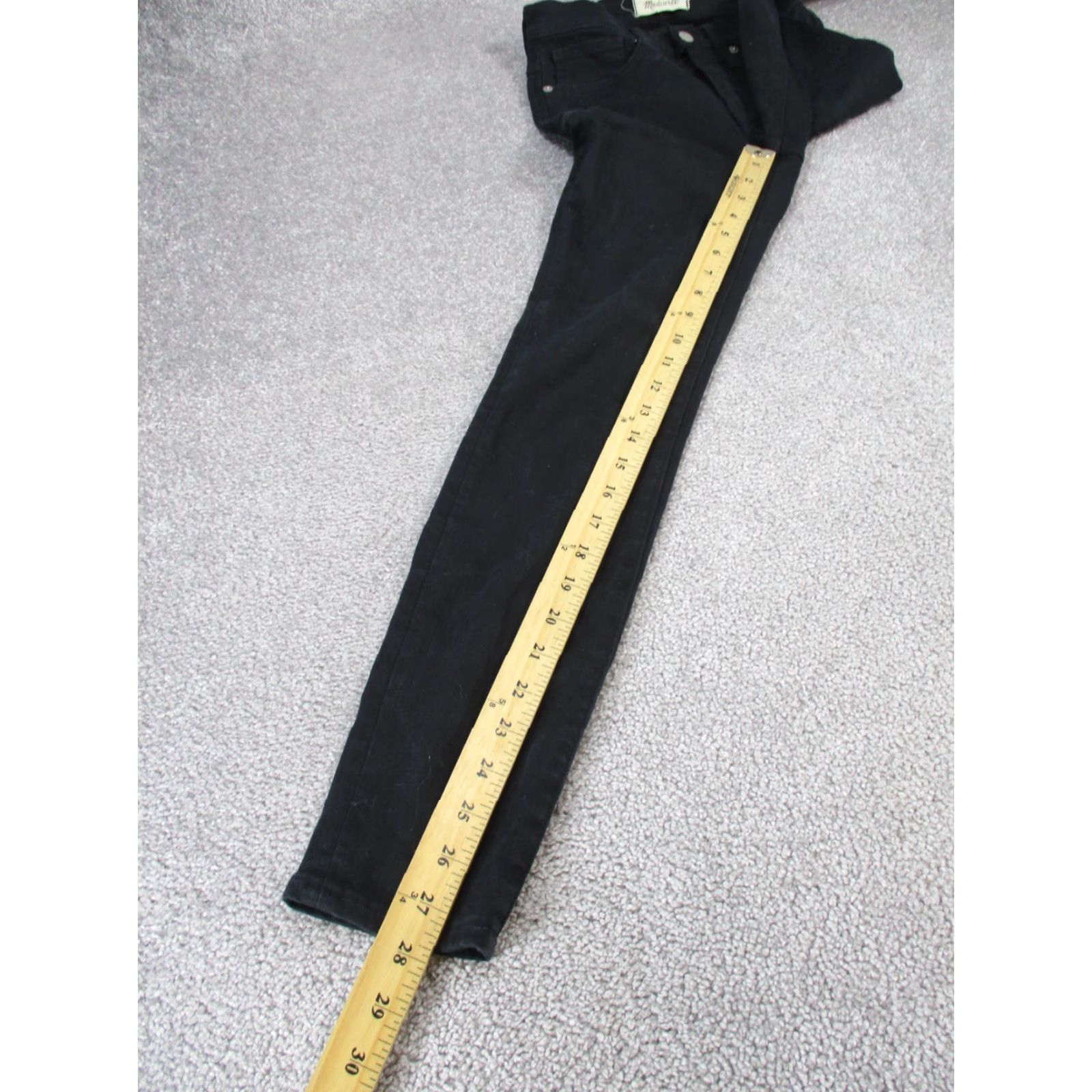 Madewell Madewell Jeans Womens 24 9" Rise Skinny Black Denim - Zip - Charcoal Wash - Mid Rise - Denim - Regular - Womens Size 42" / US 20 - 5 Thumbnail