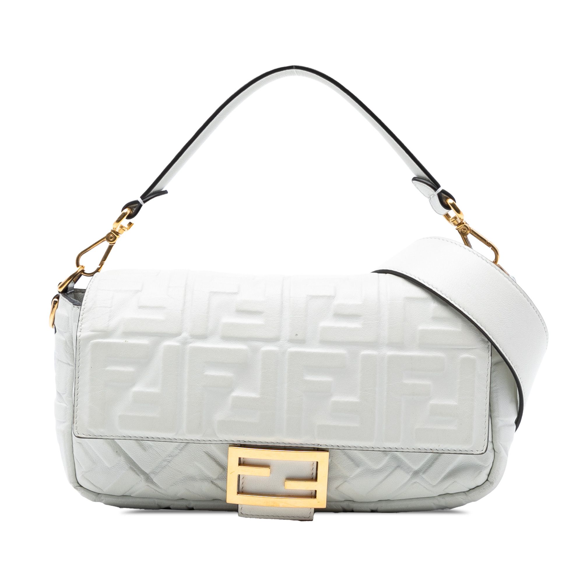 Fendi Fendi Zucca Embossed Leather Baguette Satchel Size ONE SIZE - 1 Thumbnail