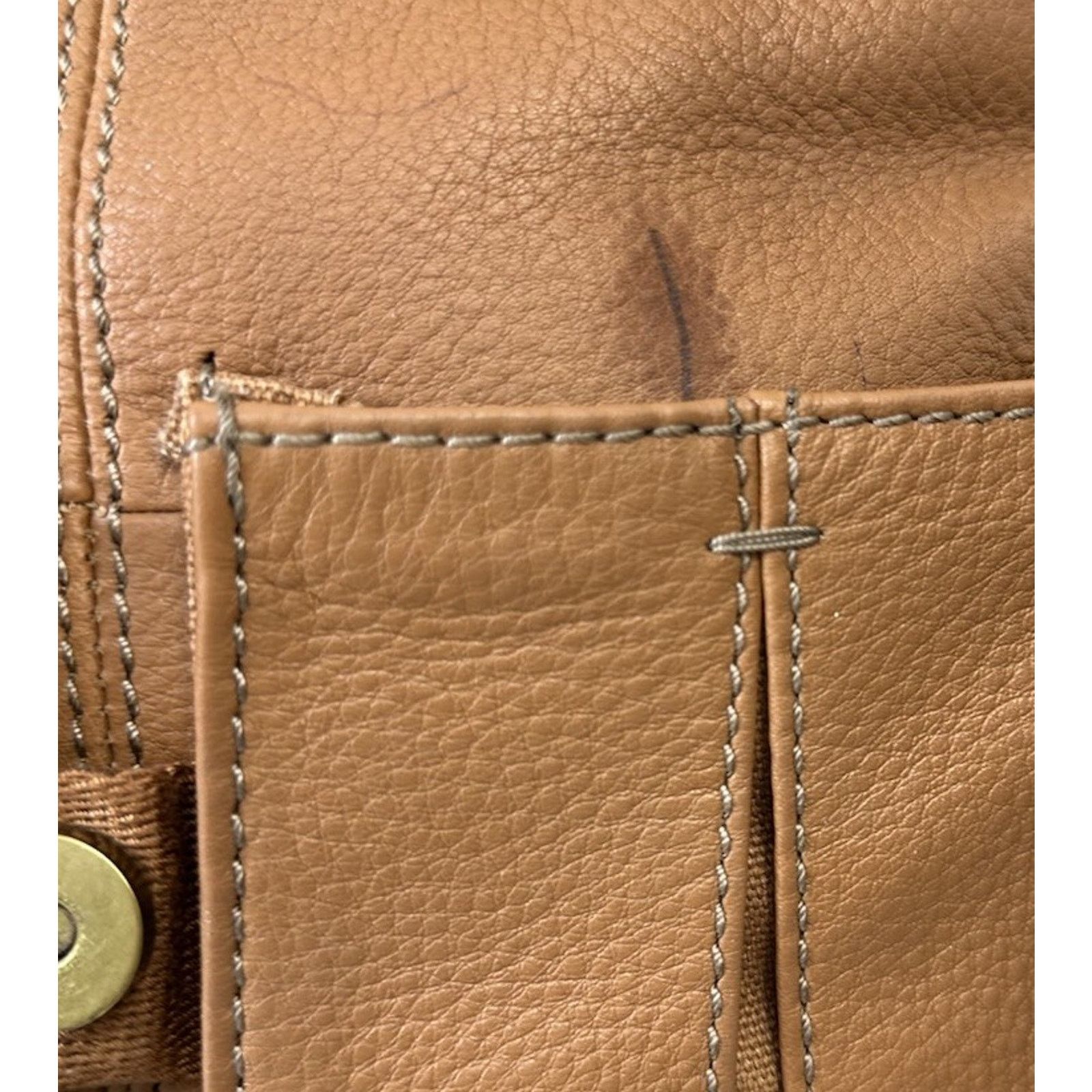 Fossil Fossil MorganTraveler Caramel PebbledLeather Bag Messenger Size ONE SIZE - 5 Thumbnail