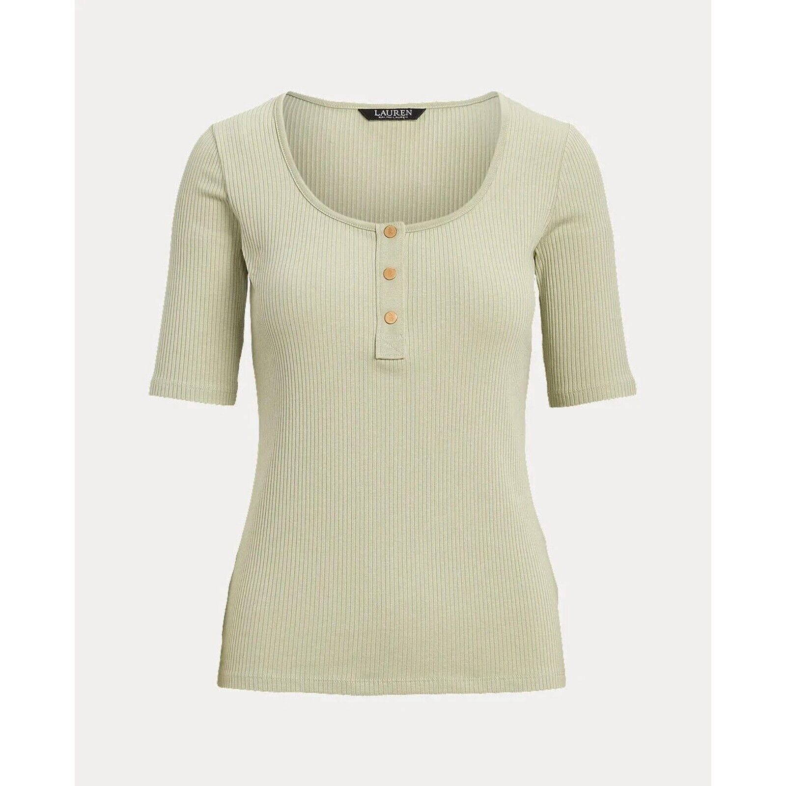 Lauren Ralph Lauren Ralph Lauren Women Sage Knit Elbow Sleeve Henley Top Size XL Size XL / US 12-14 / IT 48-50 - 3 Thumbnail