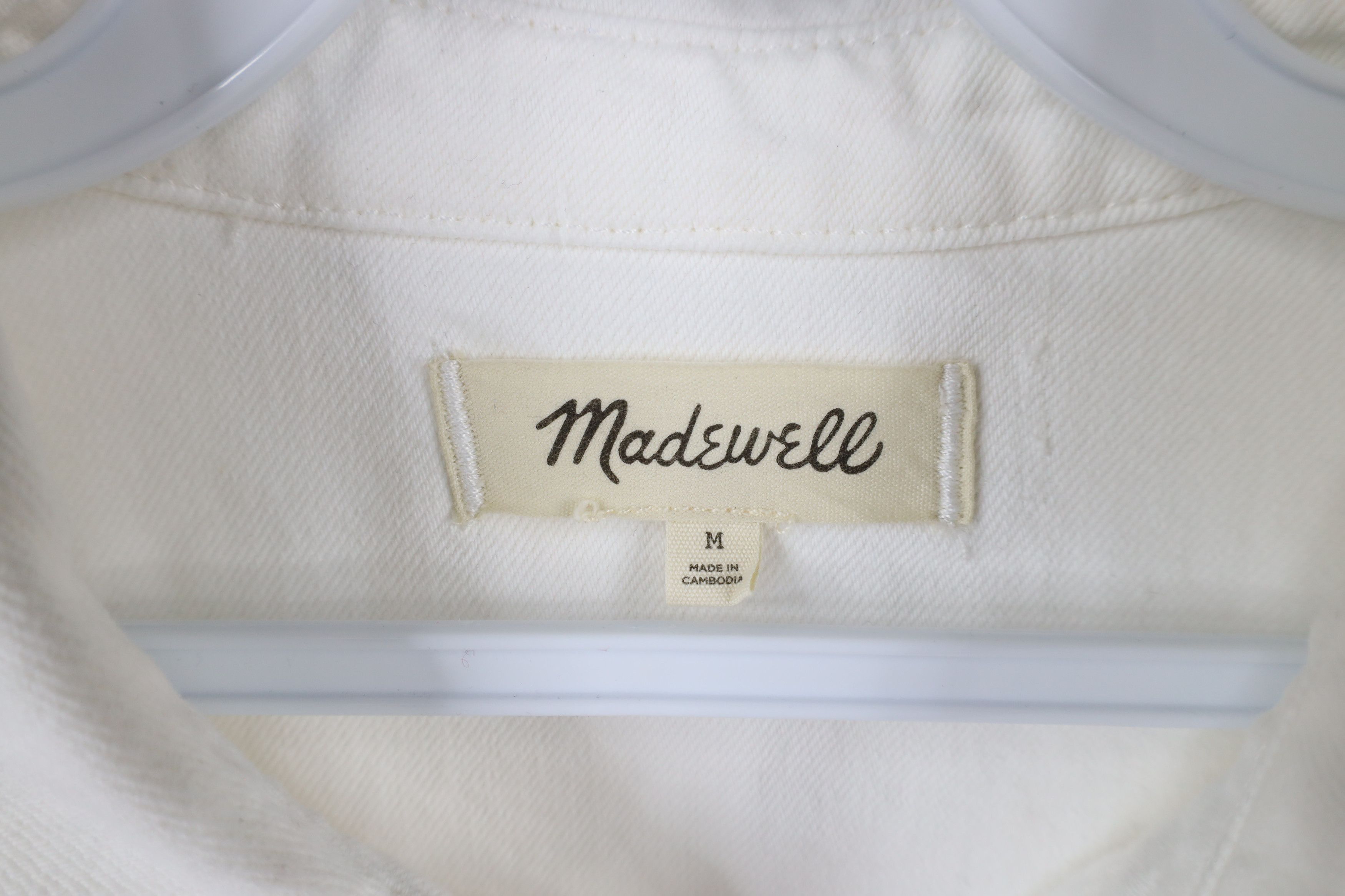 Madewell × Vintage Madewell Oversized Denim Button Chore Jacket White Cotton Size M / US 6-8 / IT 42-44 - 5 Thumbnail