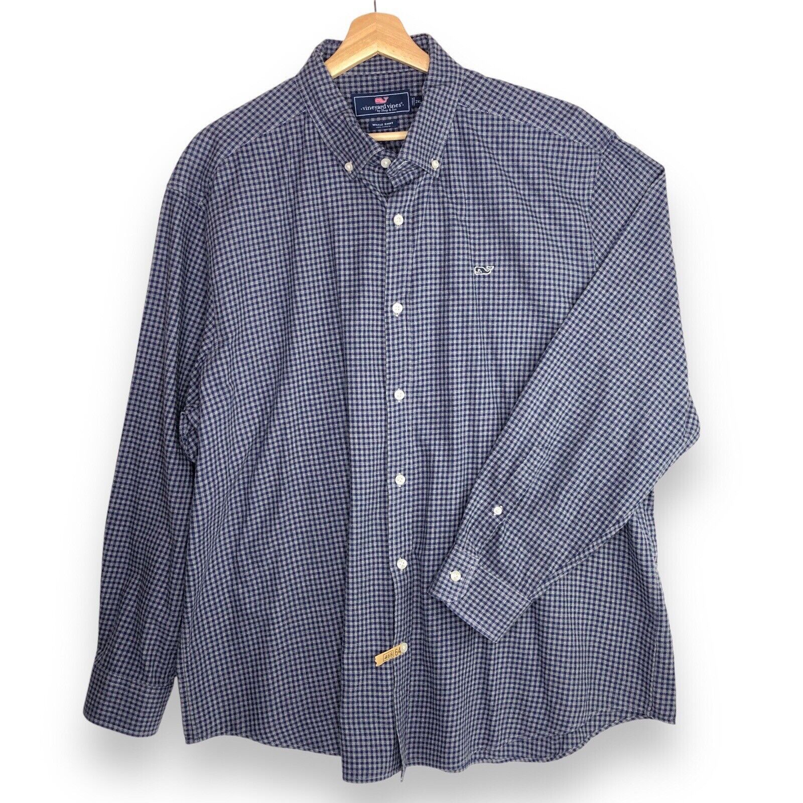 Vineyard Vines Vineyard Vines Men Button Up Whale Shirt 2XL Blue Check Size US XXL / EU 58 / 5 - 1 Thumbnail