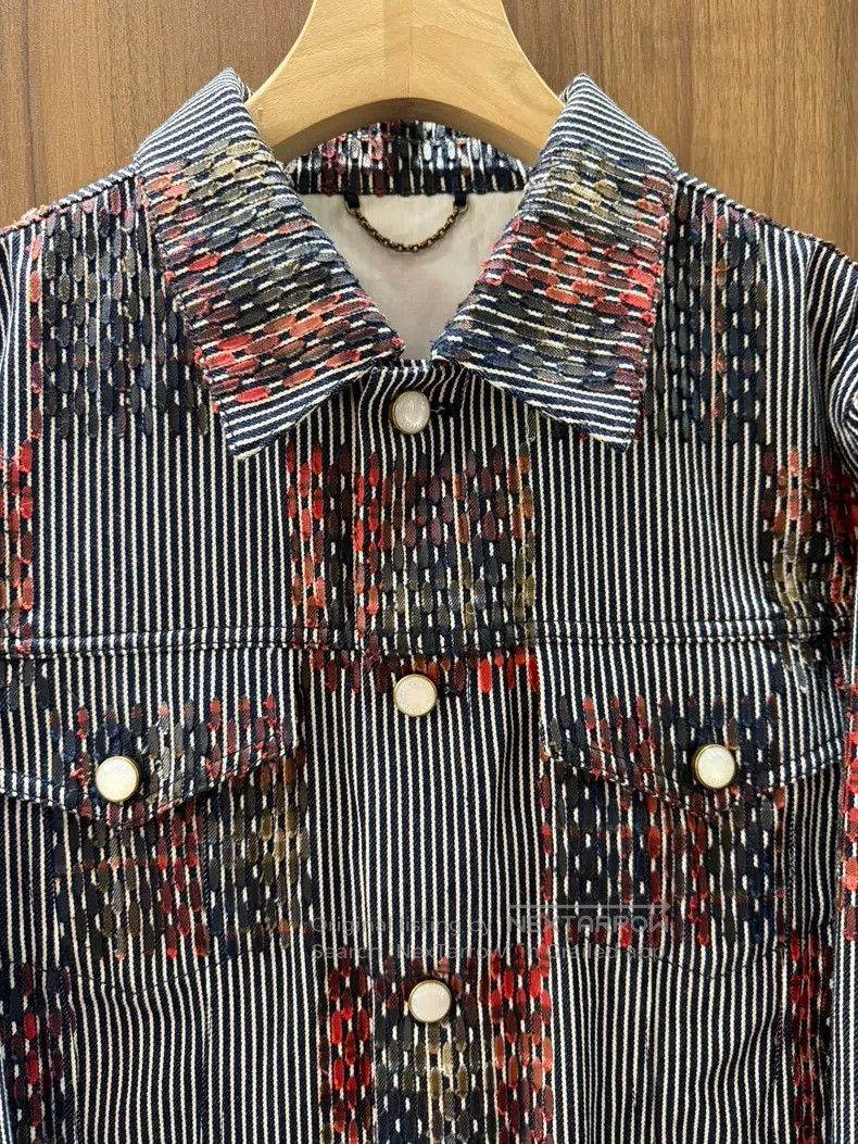 Louis Vuitton Louis Vuitton Striped denim jacket Size US L / EU 52-54 / 3 - 3 Thumbnail
