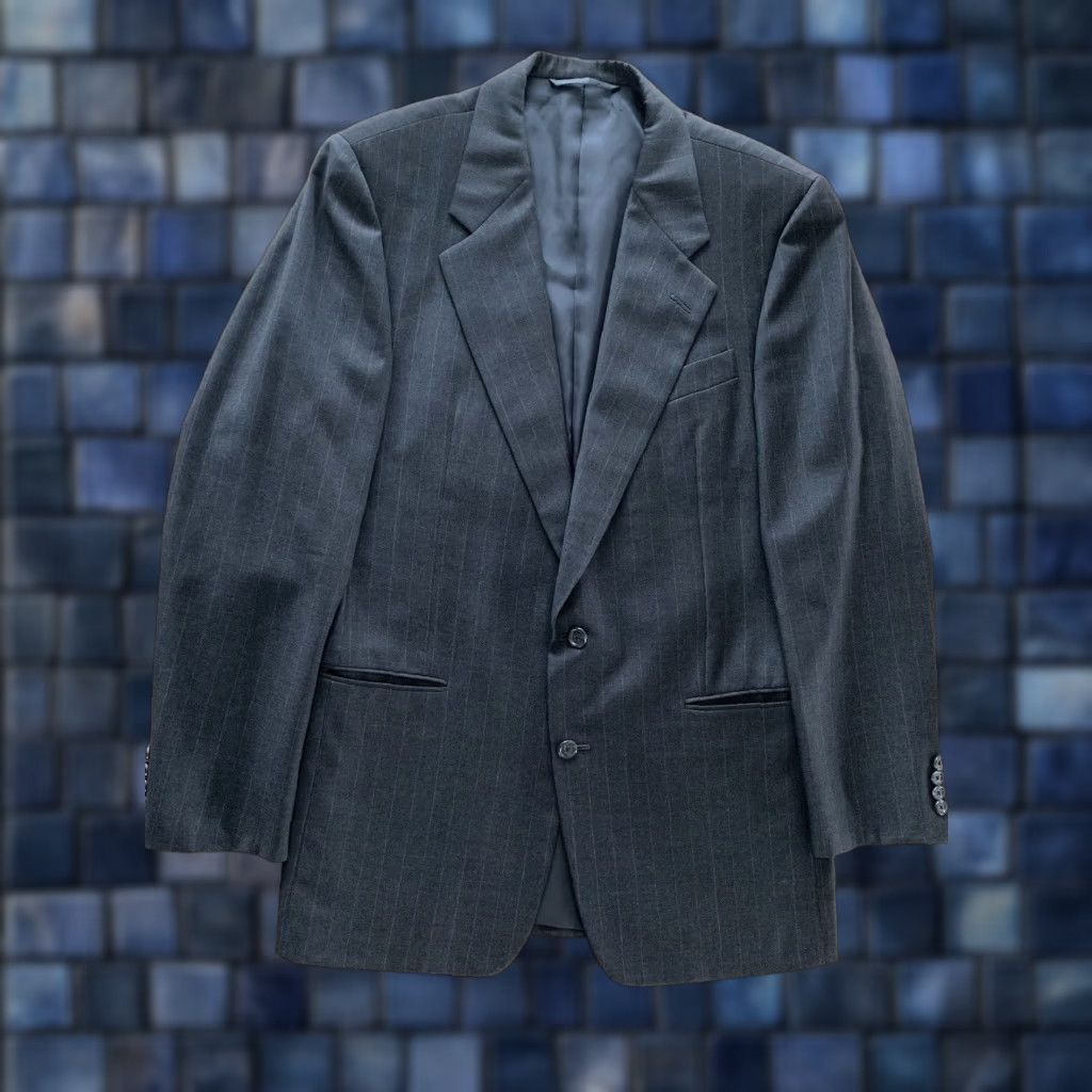 Vintage Hickey Freeman Blazer Sport Coat Coat Men 40 L Gray Wool Pinstriped Single-Breasted 2-Button Four-Button 42 Chest Vintage No Unspecified Size 40R - 1 Thumbnail