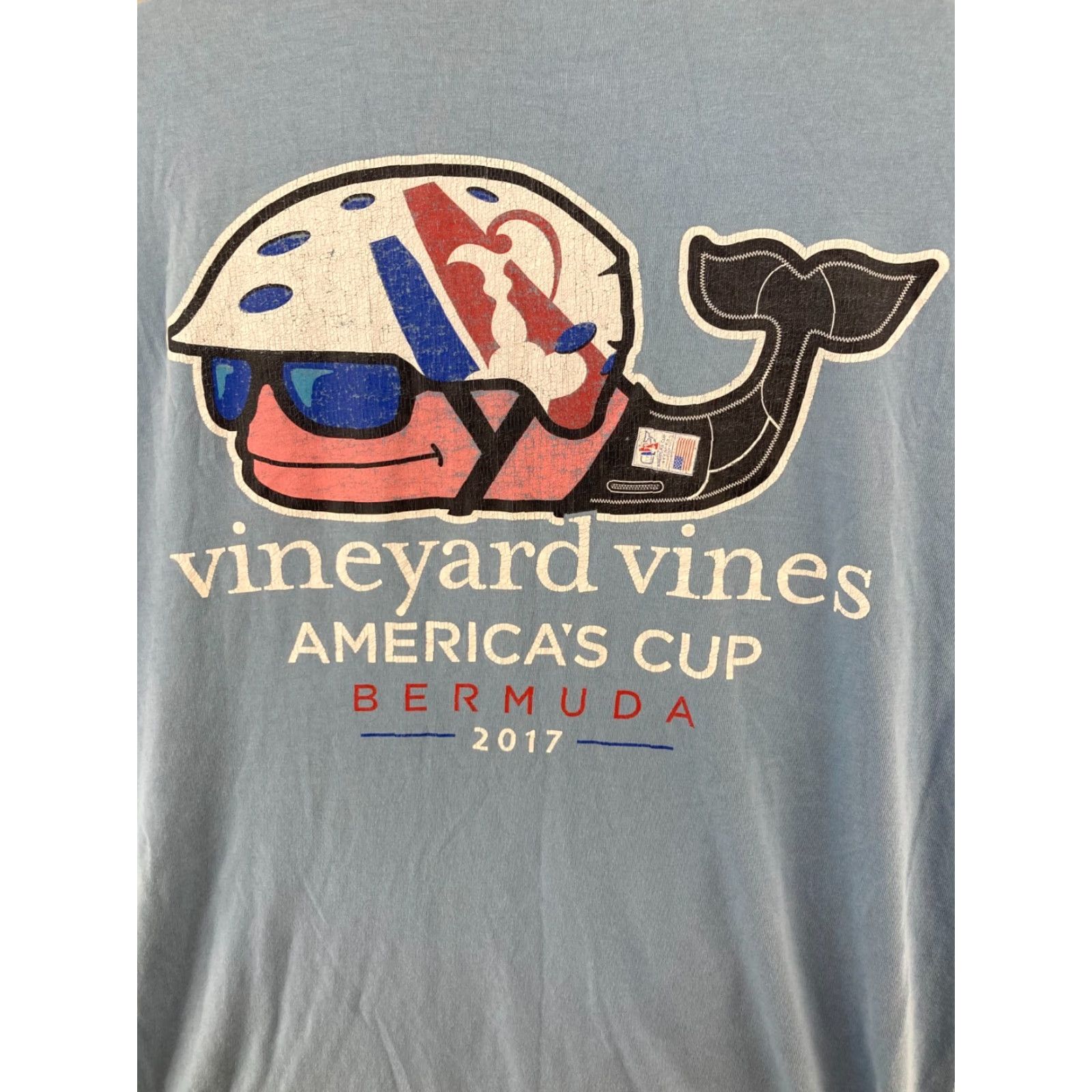 Vineyard Vines Vineyard Vines Mens TShirt Small Blue Americas Cup Whale Bermuda 2017 Size US S / EU 44-46 / 1 - 2 Thumbnail
