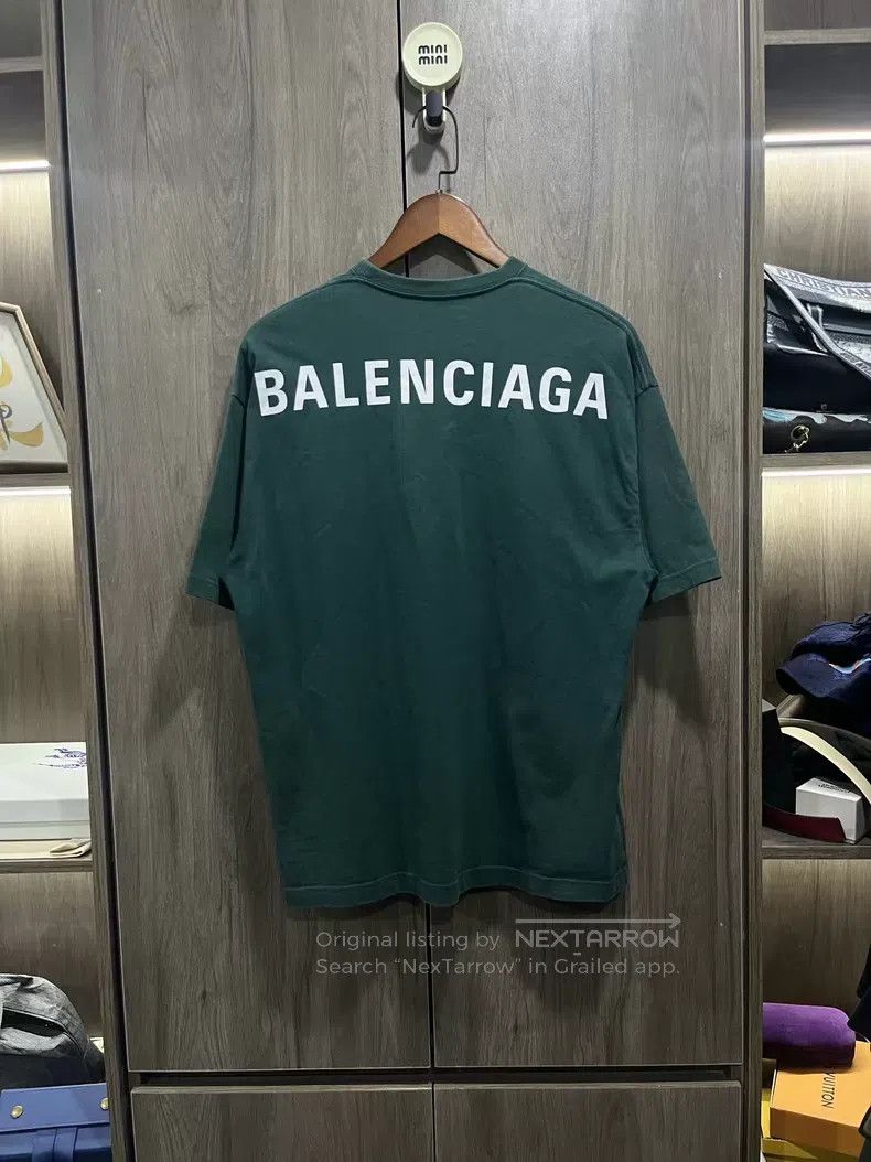 Balenciaga Balenciaga Forest Green Back Letter Short Sleeve Size US S / EU 44-46 / 1 - 1 Thumbnail