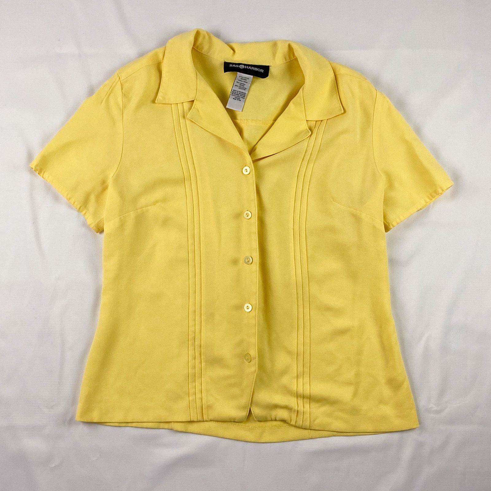 Vintage Sag Harbor Vintage Yellow Button Front Blouse Womens Small Size S / US 4 / IT 40 - 1 Thumbnail