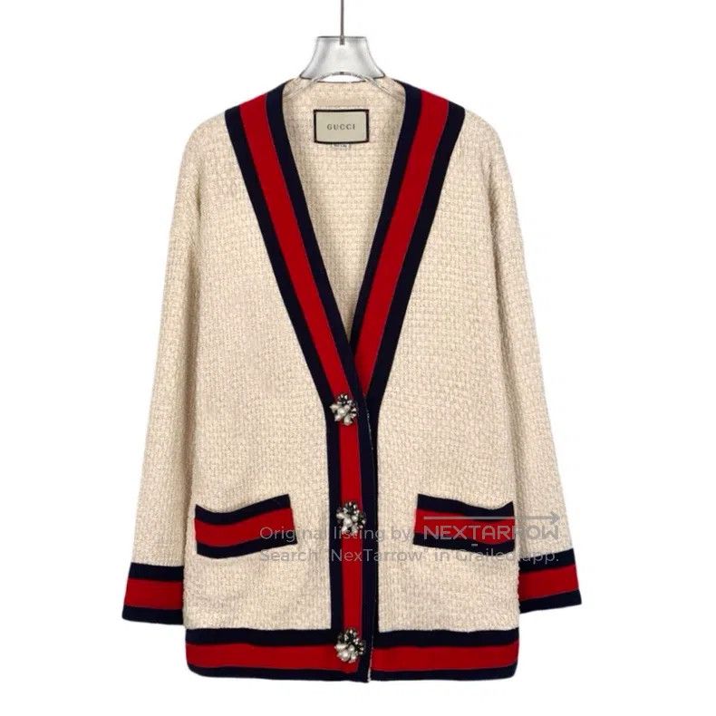 Gucci Gucci Colour block striped cotton V-neck single-breasted l Size XS / US 0-2 / IT 36-38 - 1 Thumbnail