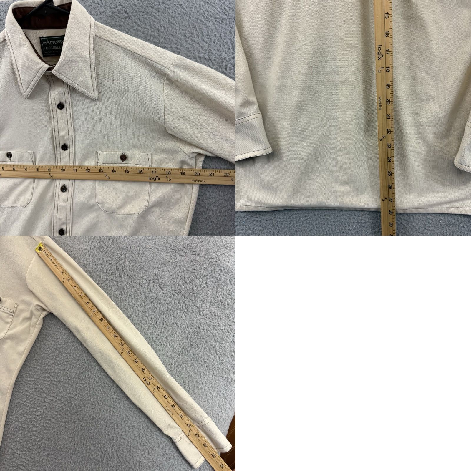 Arrow VINTAGE Arrow Doubler Shirt Mens Medium Beige Long Sleeve 70s Button Up Western Size US M / EU 48-50 / 2 - 8 Thumbnail