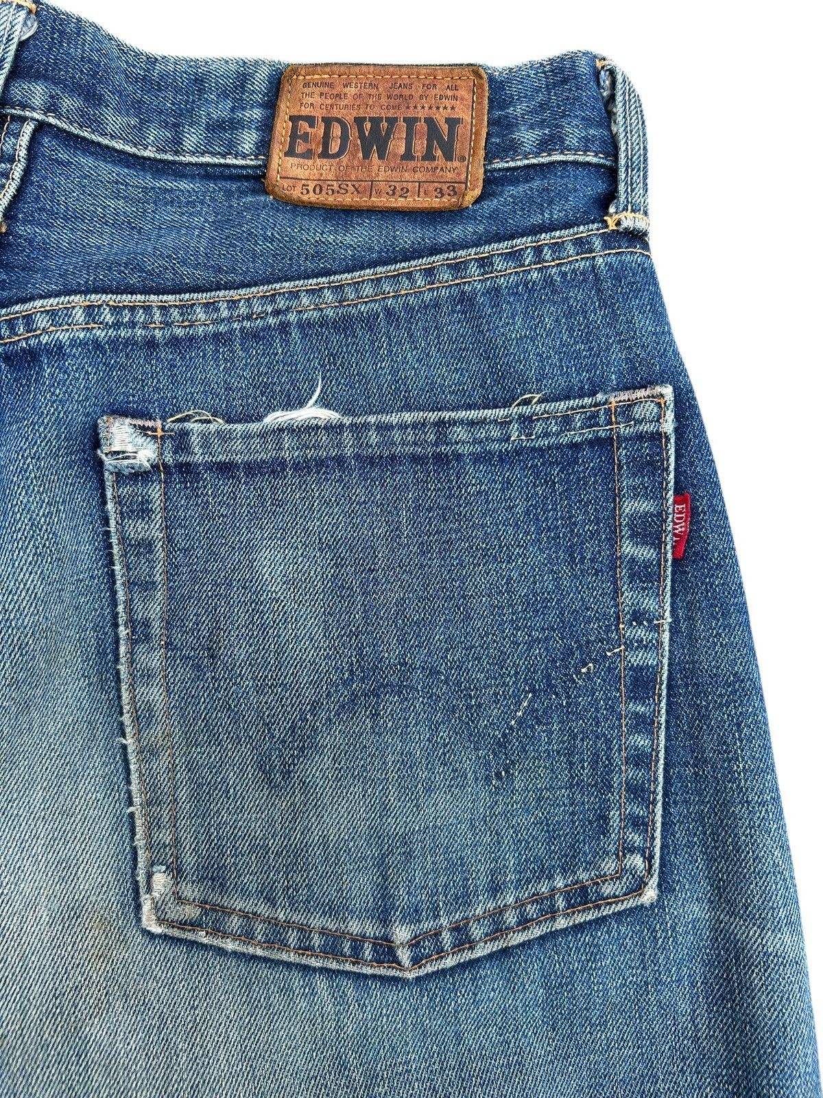 Kapital VINTAGE EDWIN 505XS SELVEDGE DISTRESSED DENIM JEANS Size US 30 / EU 46 - 16 Thumbnail