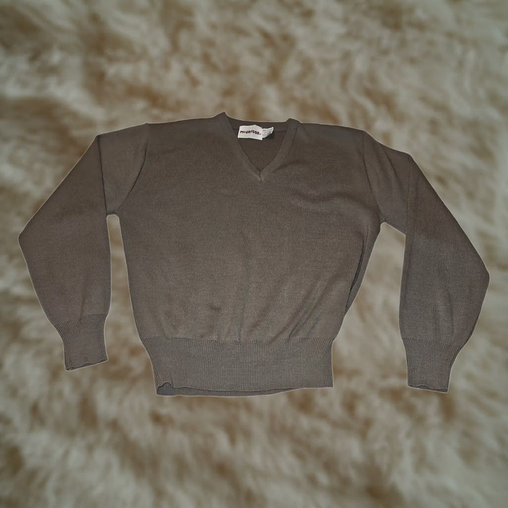 McGregor VINTAGE McGregor Sweater Men's L V-Neck Pullover 100% Acrylic Brown Ribbed Knit Regular Size Boy? Wait. Size US L / EU 52-54 / 3 - 1 Thumbnail