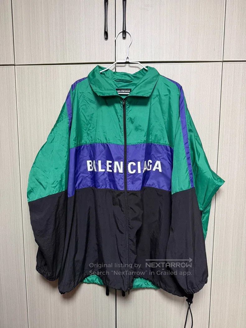 Balenciaga Balenciaga Contrast Color Sports Jacket (Black/Green) Size US S / EU 44-46 / 1 - 1 Thumbnail