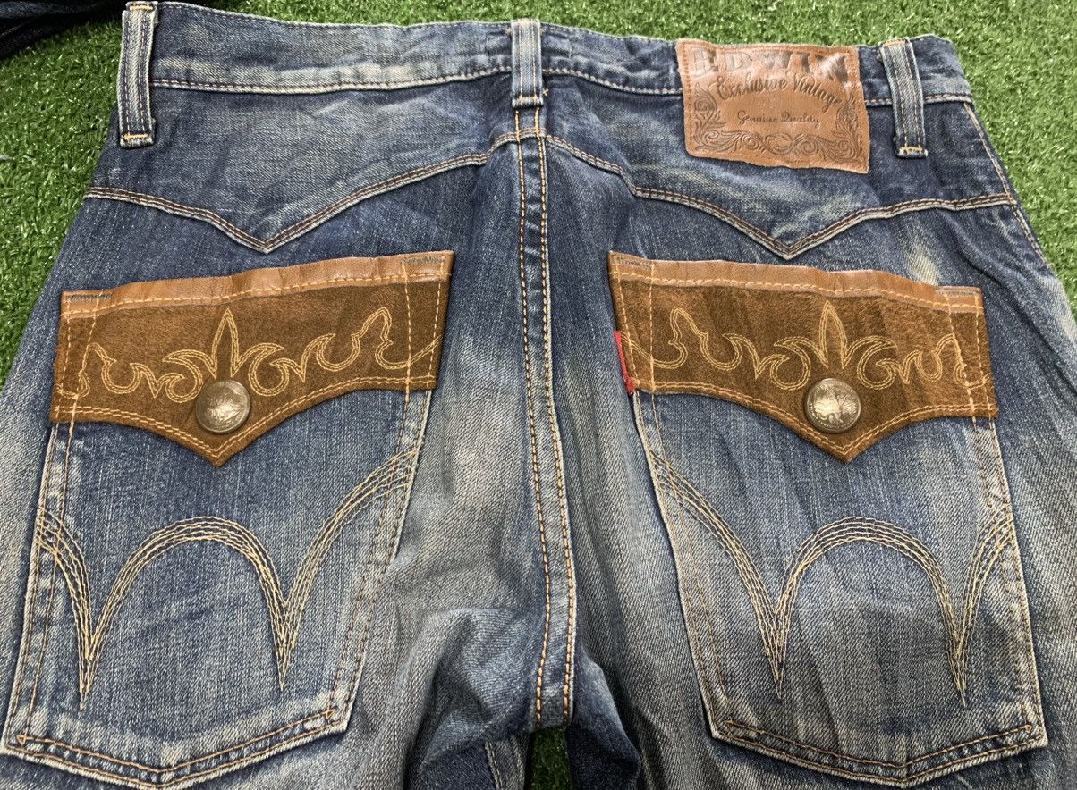 Edwin EDWIN exclusive vintage Faded Denim Leather Pocket Flap Size US 32 / EU 48 - 2 Thumbnail