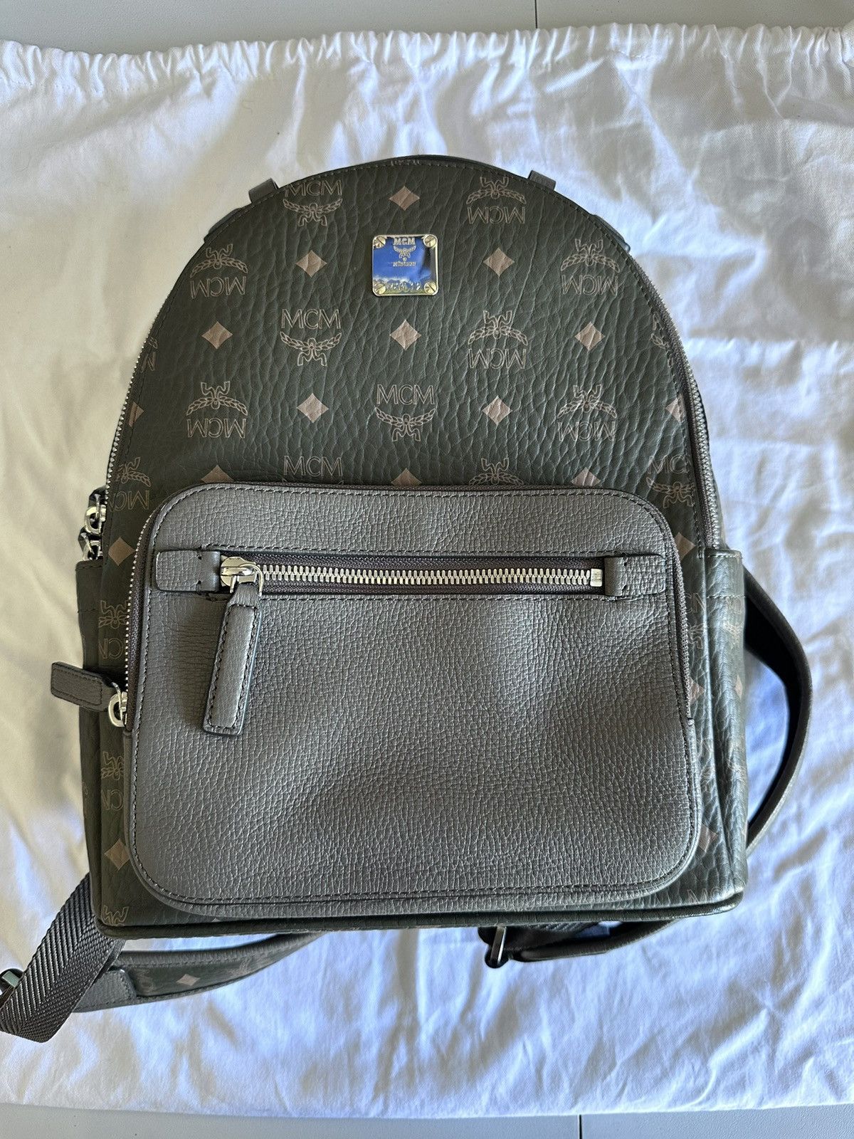 image of MCM Sea Turtle Visetos Backpack in Green, Women's