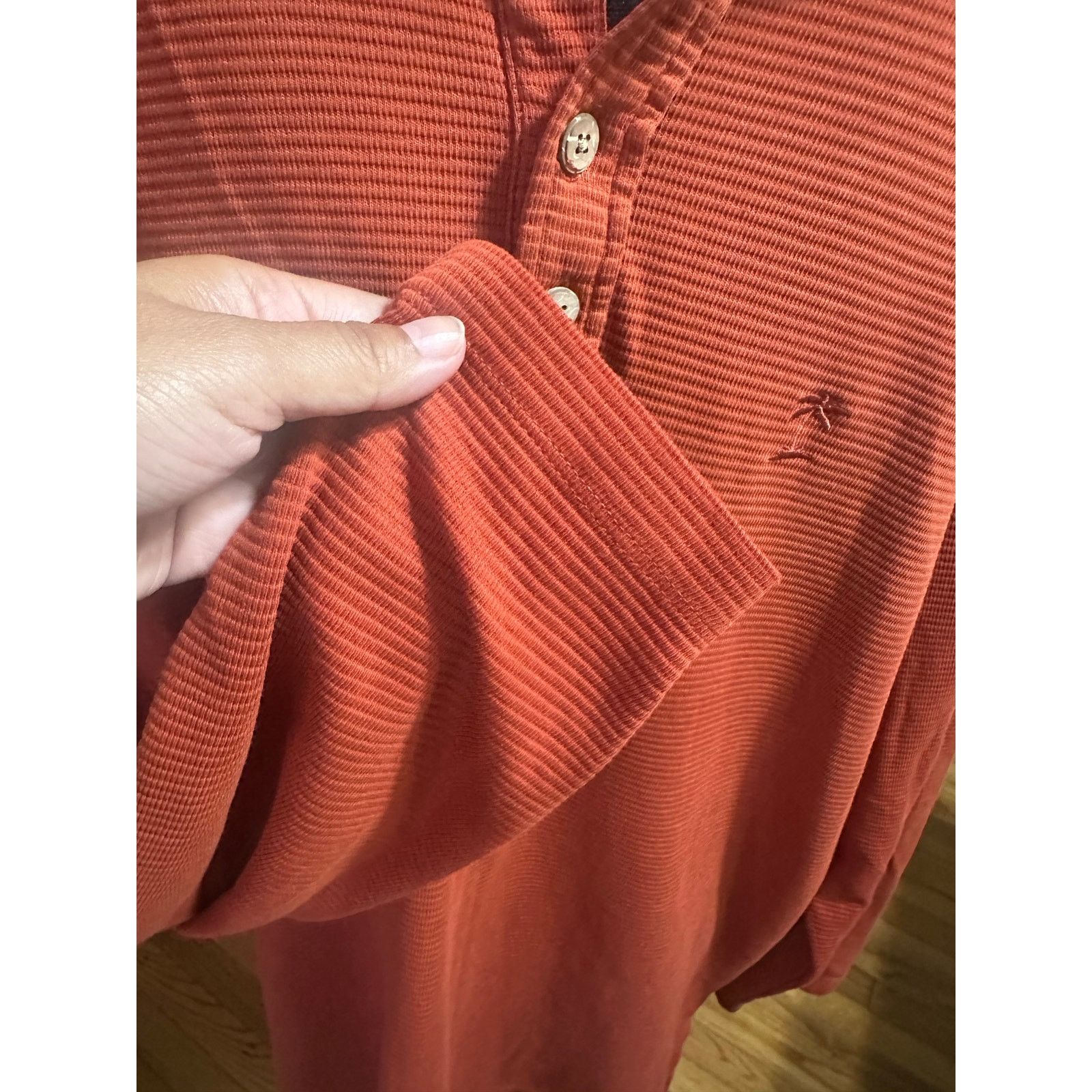 Tommy Bahama Tommy Bahama Orange Men's Long Sleeve Polo Shirt Size US L / EU 52-54 / 3 - 7 Thumbnail