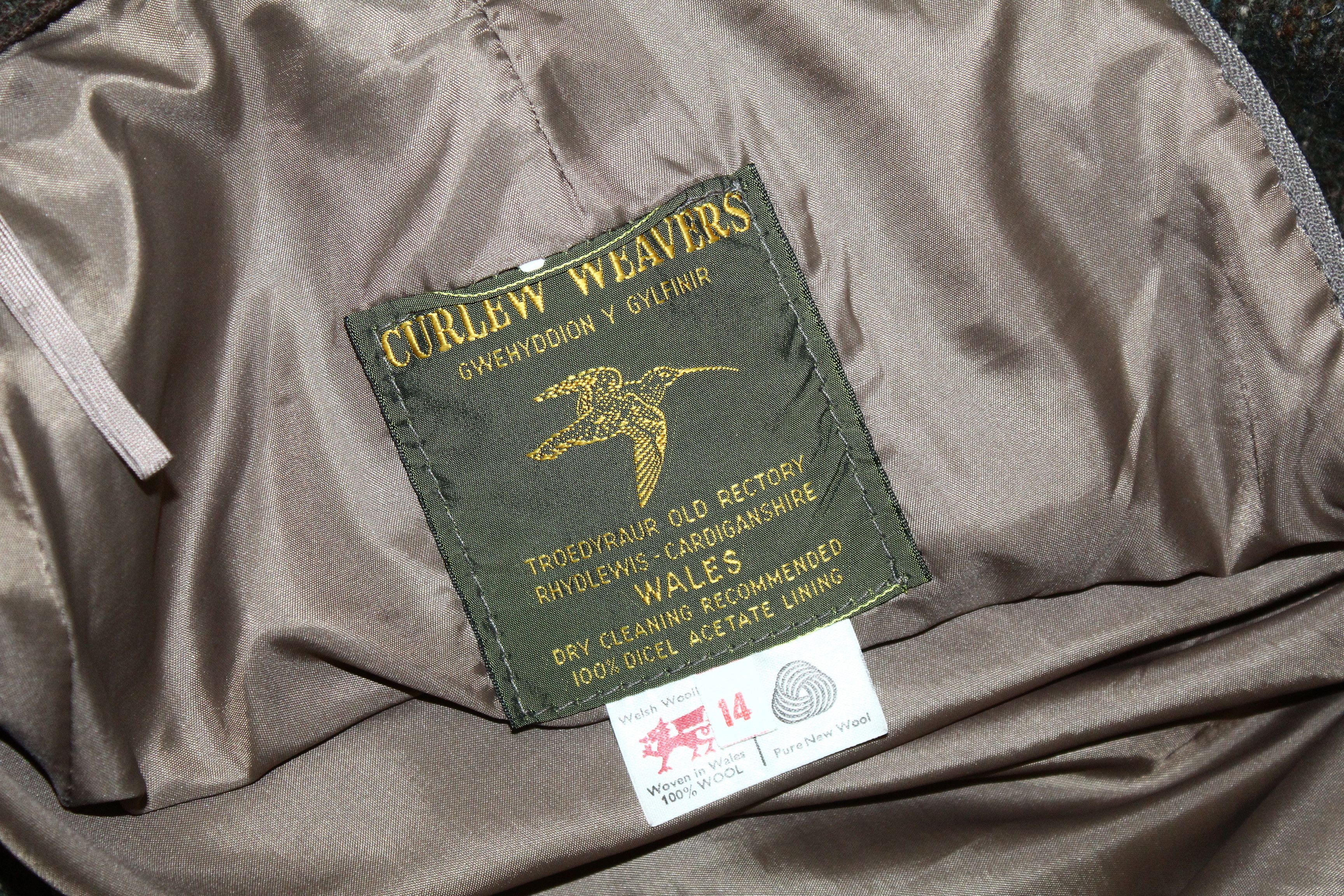 Donegal Tweed VTG🔥 Curlew Weavers Wales Pure New Wool Tweed Kilt Size US 28 / EU 44 - 2 Thumbnail