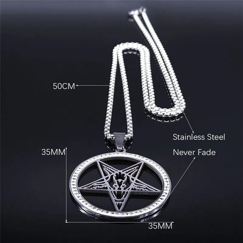 Jewelry Gothic Witchcraft Inverted Pentacle Cross Pendant Necklace Size ONE SIZE - 5 Thumbnail