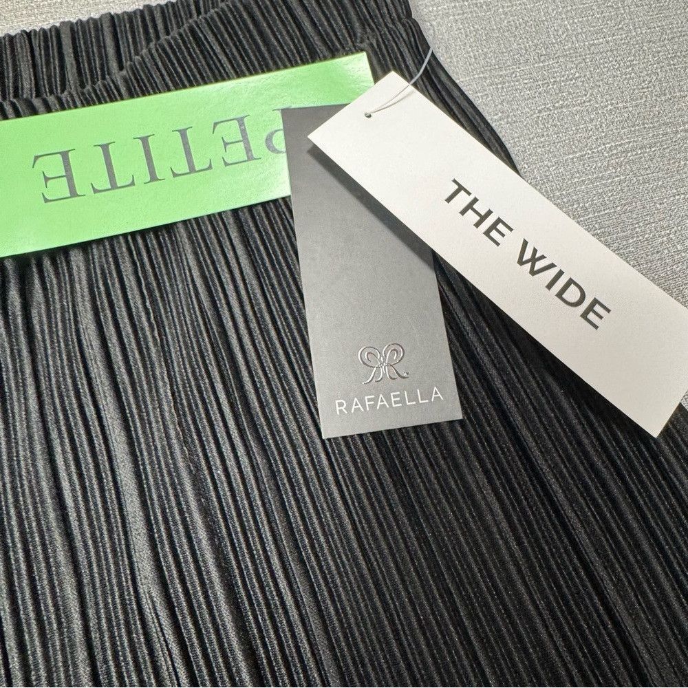 Other NWT New Rafaella Pleated Black Wide Leg Pants Size XL Petit Size 38" / US 16 / IT 52 - 6 Thumbnail