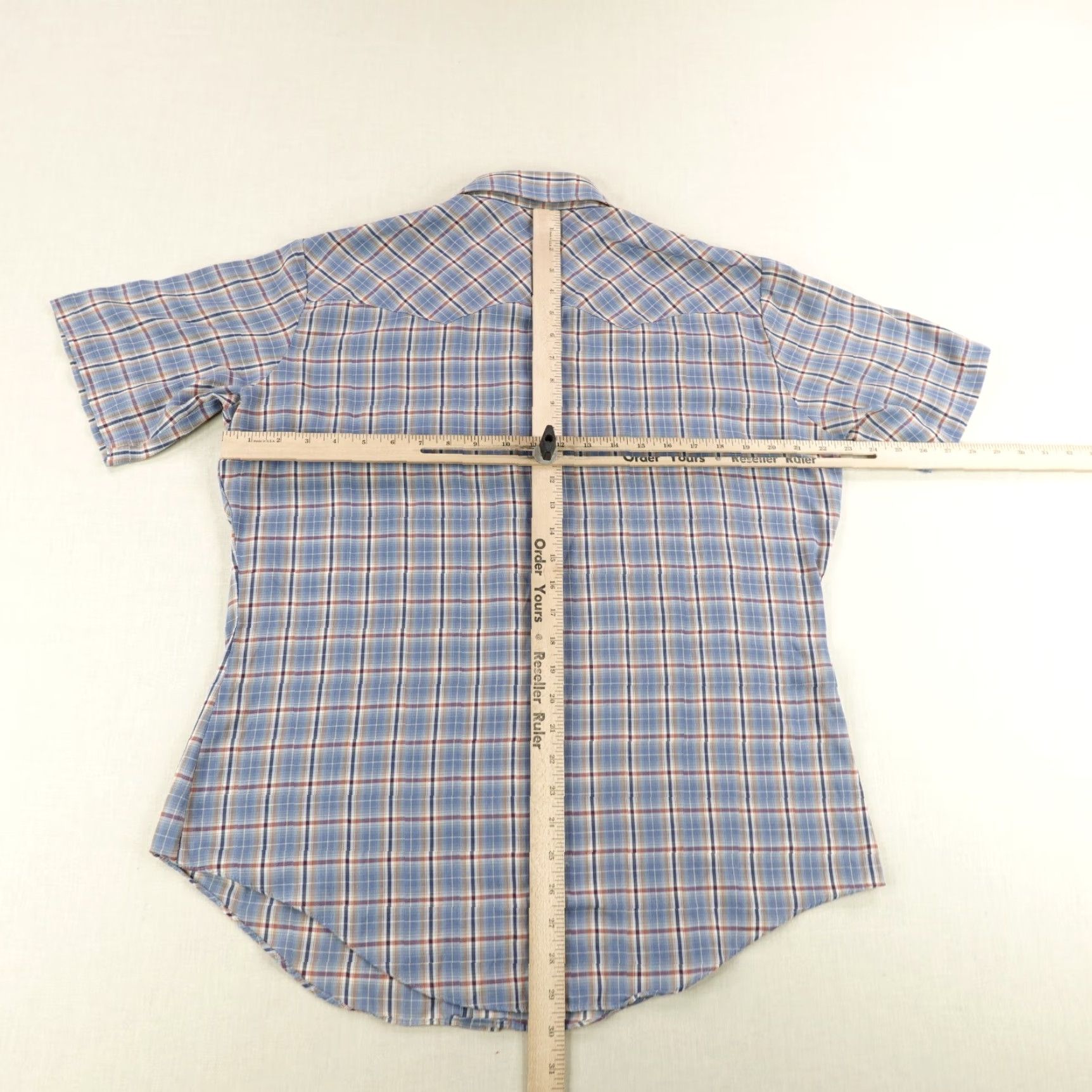 Levi's VINTAGE Levi's Shirt Mens Large Blue Plaid Western Pearl Snap Ranch White Tab 70s Size US L / EU 52-54 / 3 - 5 Thumbnail