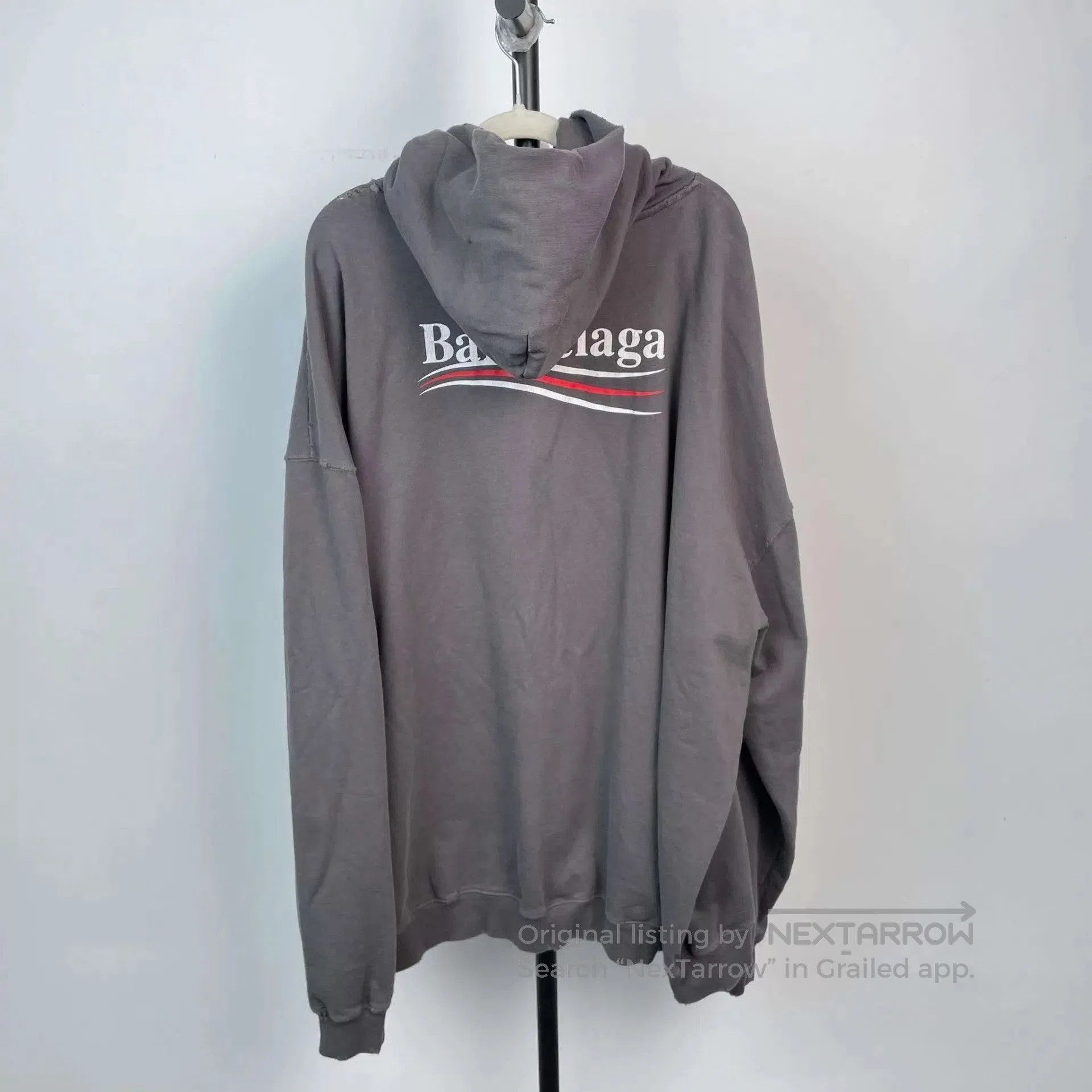 Balenciaga Gray Oversized Hoodie with Front Pocket . Size US XL / EU 56 / 4 - 2 Thumbnail