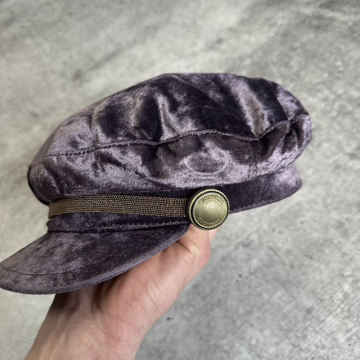 Brunello Cucinelli Brunello Cucinelli Velvet Shimmer Newsboy Hat Purple Women’s Size ONE SIZE - 3 Thumbnail