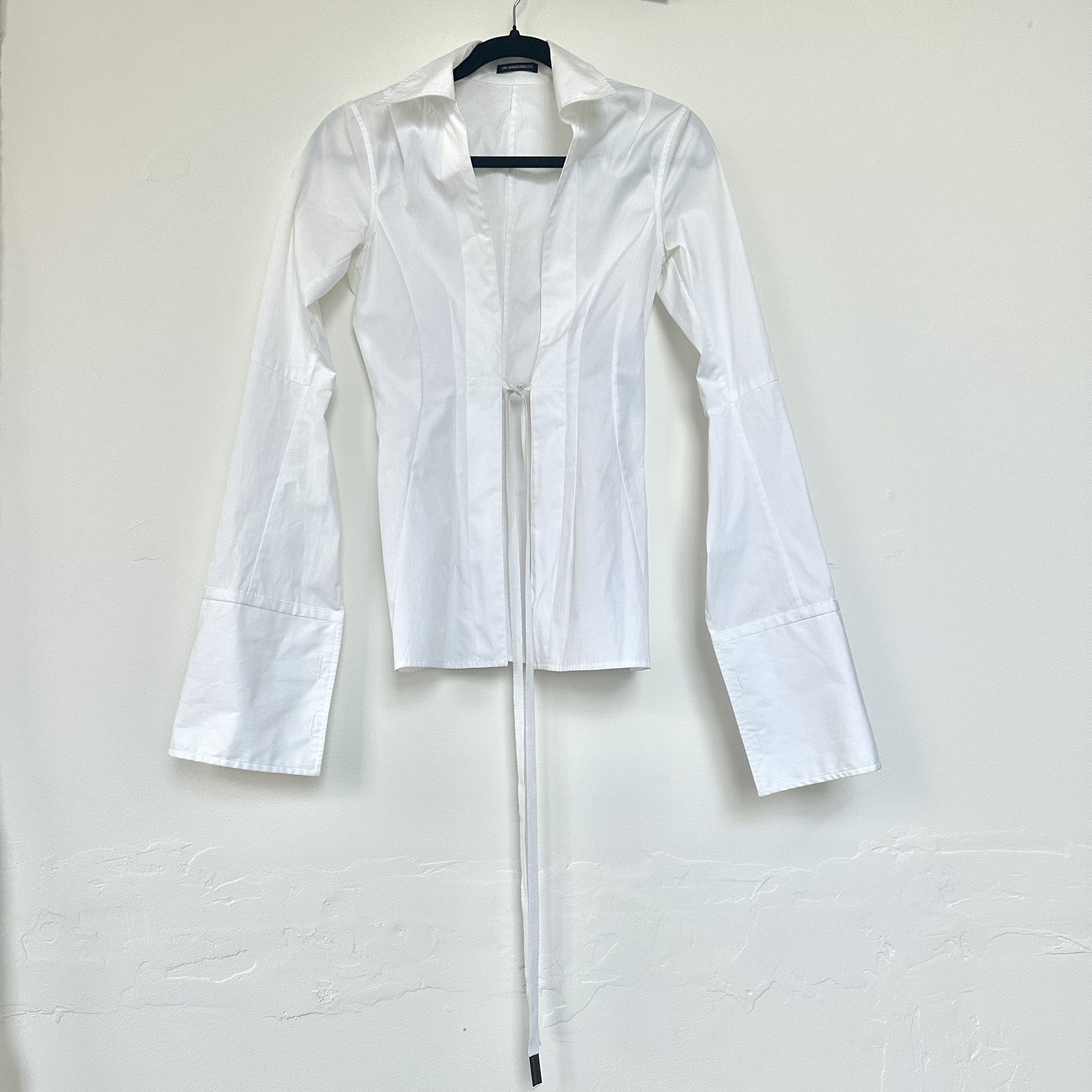 Ann Demeulemeester Ann Demeulemeester White Linsey Shirt Size XS / US 0-2 / IT 36-38 - 4 Thumbnail