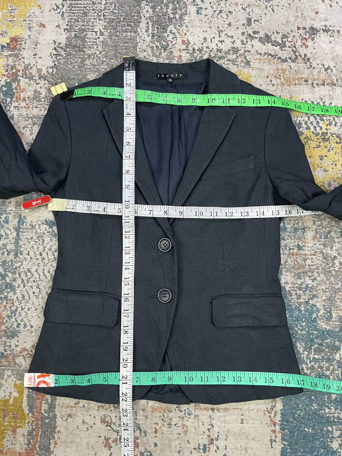 Theory Theory Akrans Irish Deep Blue Seer Shrunken Blazer Size XS / US 0-2 / IT 36-38 - 9 Thumbnail