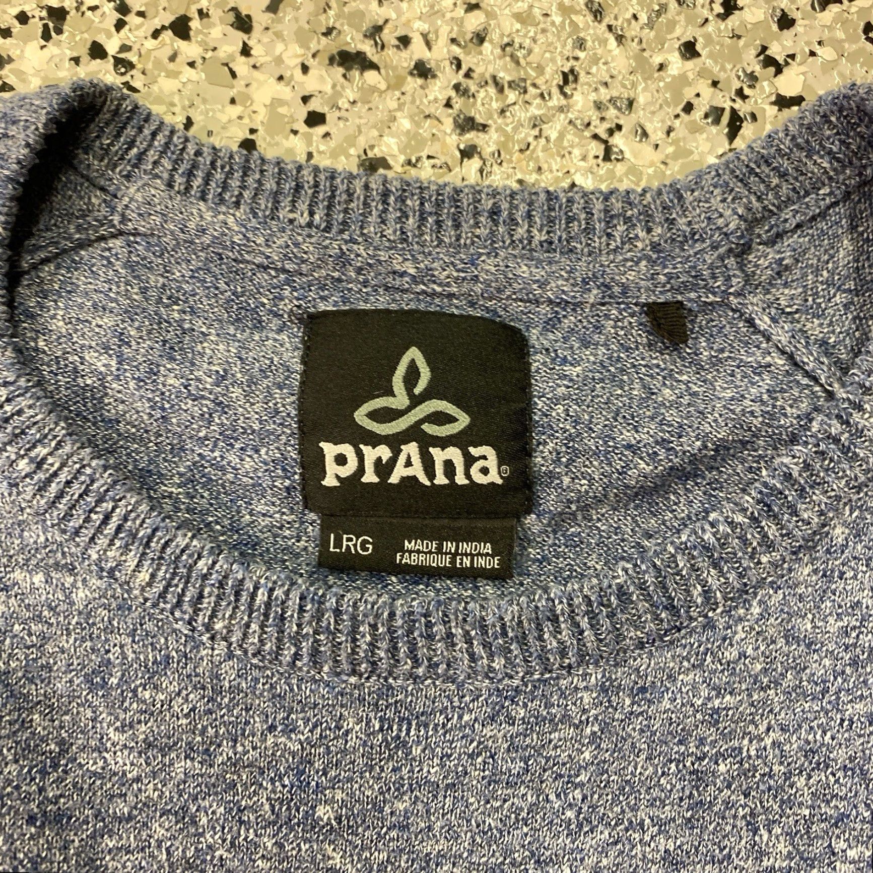 Prana prAna Crew Sweater Mens L Blue Anchor Heather Sustainable Minimalist Knit Pullover Size US L / EU 52-54 / 3 - 2 Thumbnail